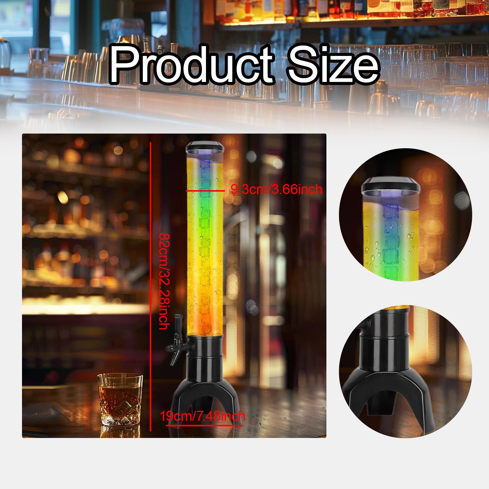Mimosa Tower Versatile Tabletop Beer Dispenser for Juice Outdoor Restaurants 3L Black