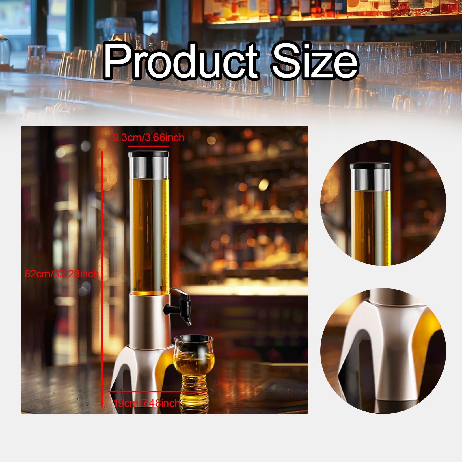 Mimosa Tower Versatile Tabletop Beer Dispenser for Juice Outdoor Restaurants 3L Silver