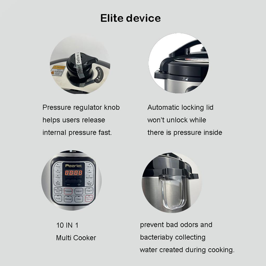 Electric Pressure Cooker Multipurpose Slow Cooking Pot for Chicken Soup Cake