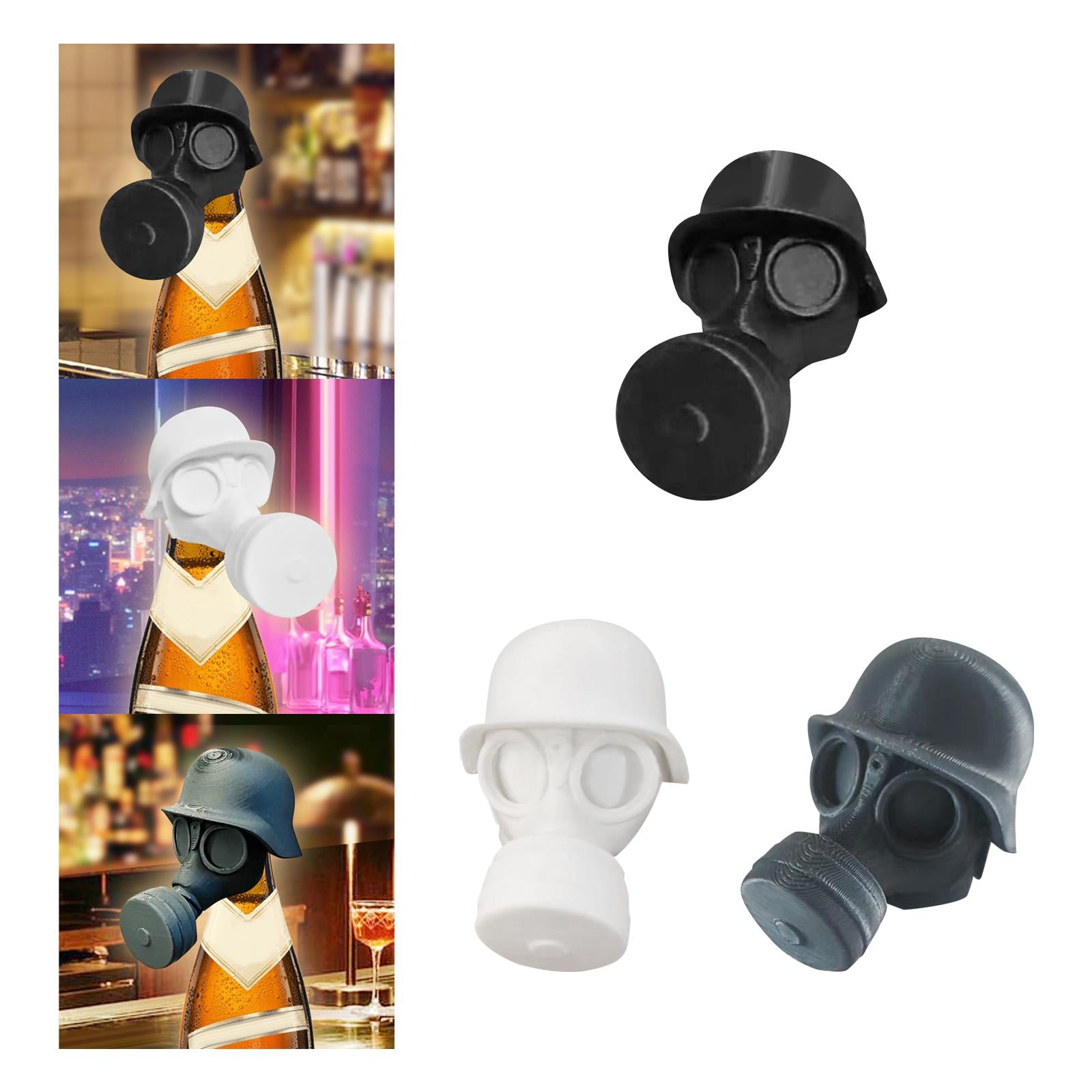 Beer Bottle Helmet Lid Wine Glass Stopper Hat for Camping Party Supplies Bar Black