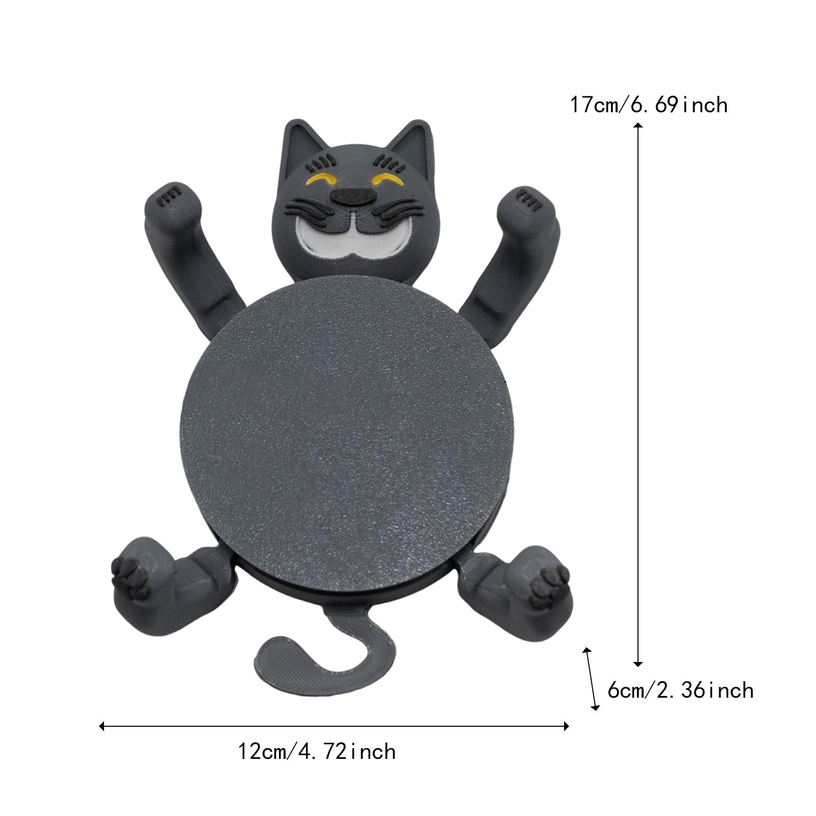 Cat Coaster Cup Holder Unique Insulation Pad for Holiday Party Kitchen Decor Gray
