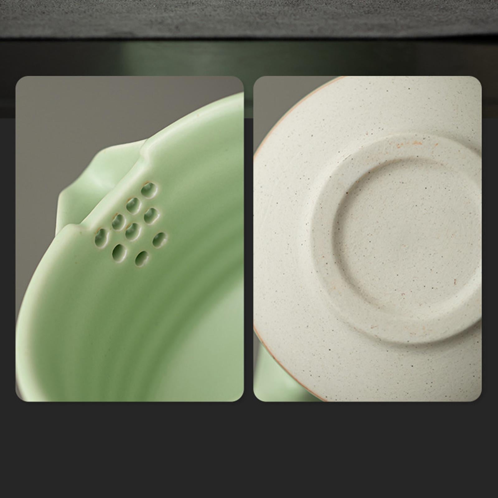 Matcha Bowl and Whisk Rest Portable Tea Utensils for Living Room Home Office Green
