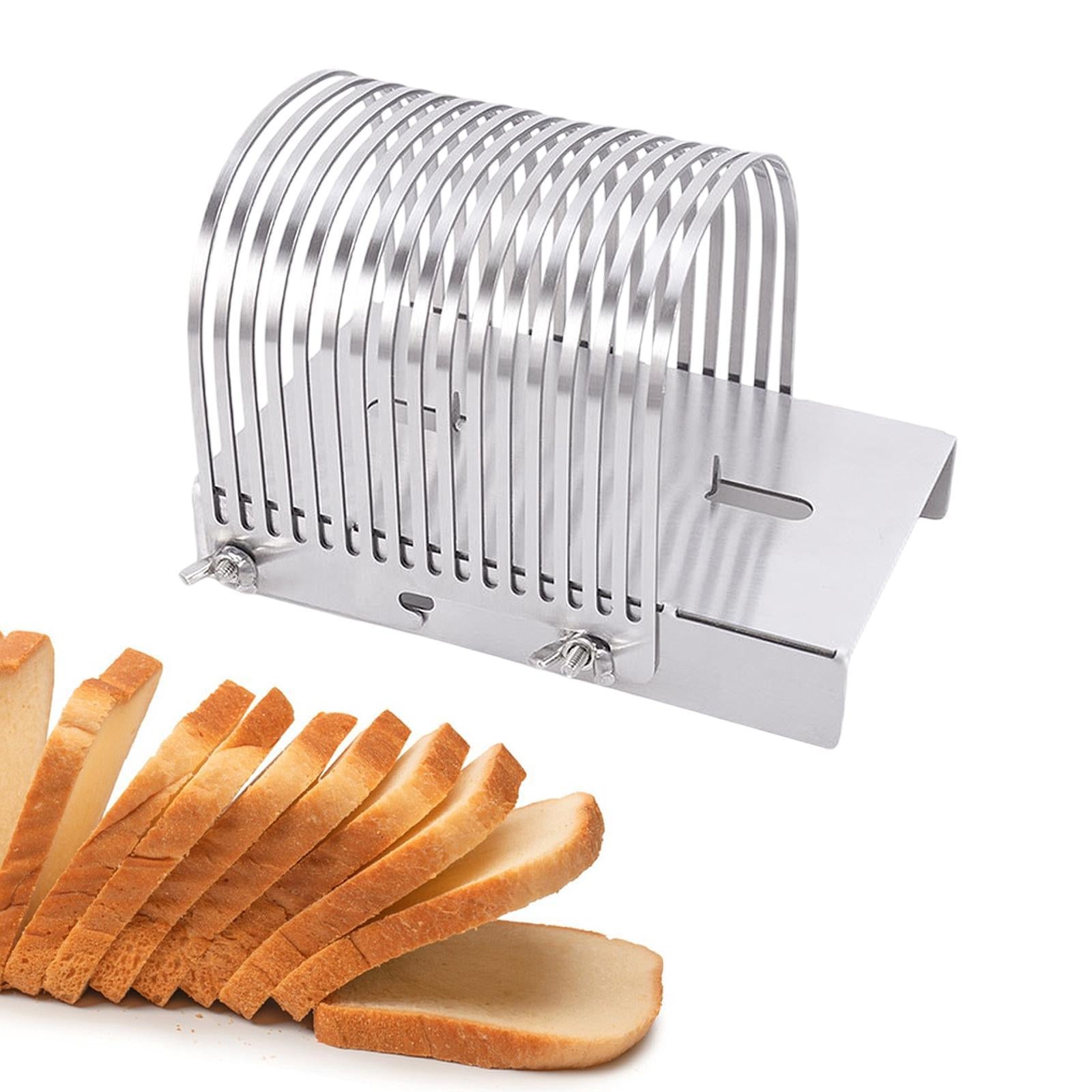 Bread Slicer Baking Tool Bread Loaf Cutter for Homemade Breads Tomato Potato Silver