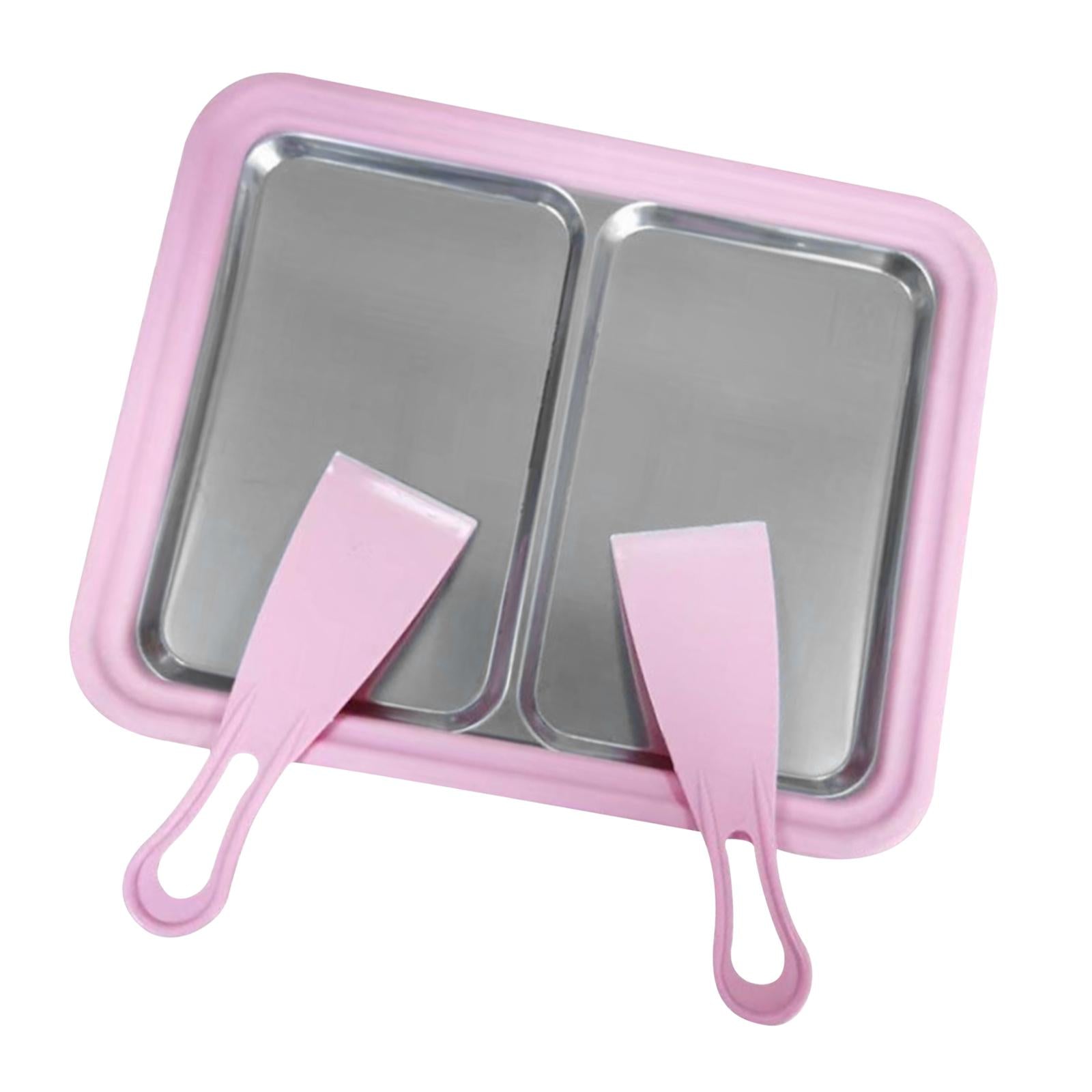 Instant Cream Maker Homemade Cold Pan Plate for Sorbets Frozen Yogurt Gelato pink