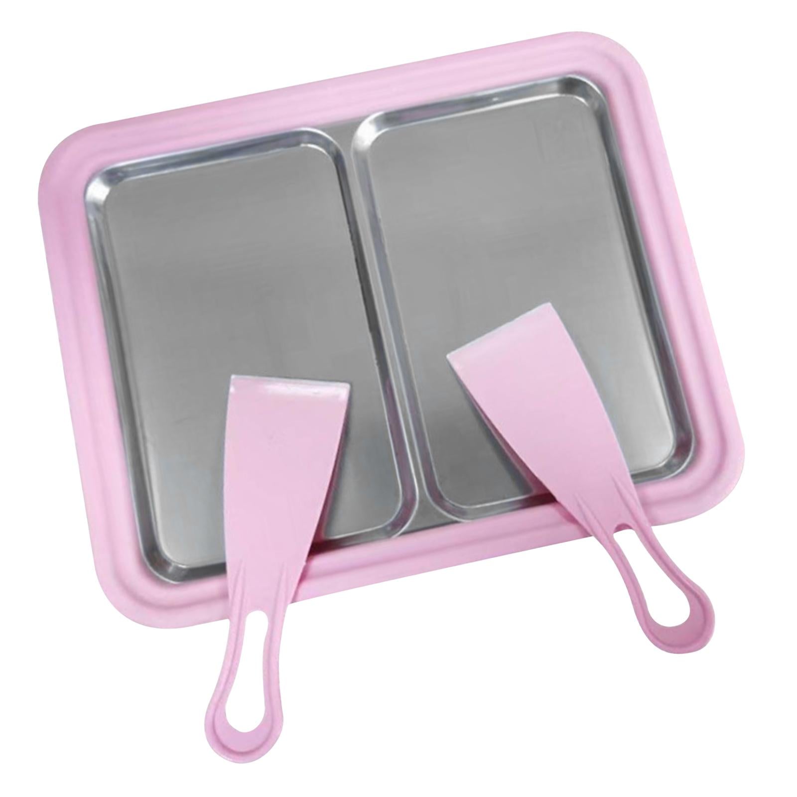 Instant Cream Maker Homemade Cold Pan Plate for Sorbets Frozen Yogurt Gelato pink