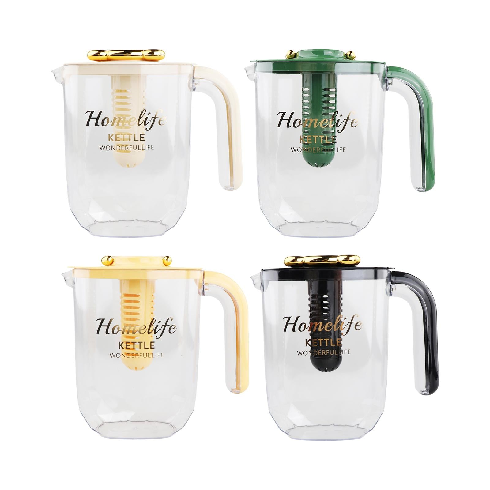 Water Pitcher Iced Tea Pitcher with Lid and Handle for Summer Fishing Fridge Yellow