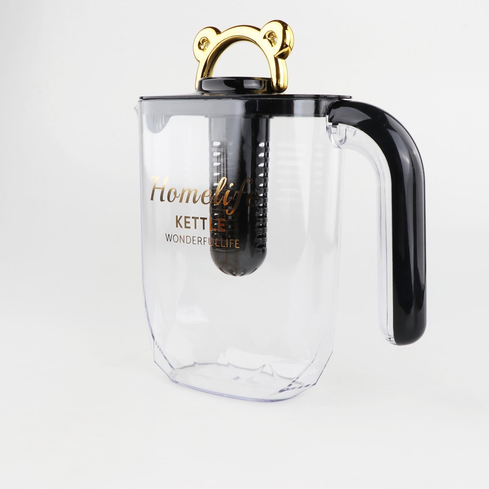 Water Pitcher Iced Tea Pitcher with Lid and Handle for Summer Fishing Fridge Black