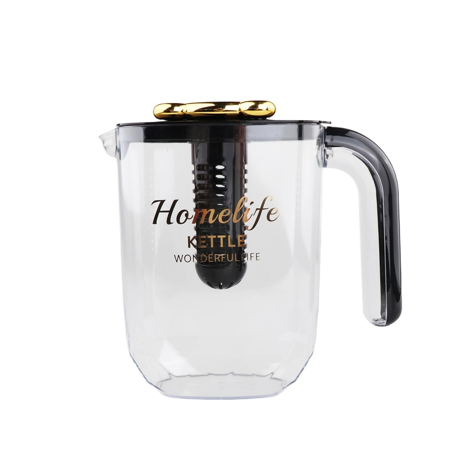 Water Pitcher Iced Tea Pitcher with Lid and Handle for Summer Fishing Fridge Black