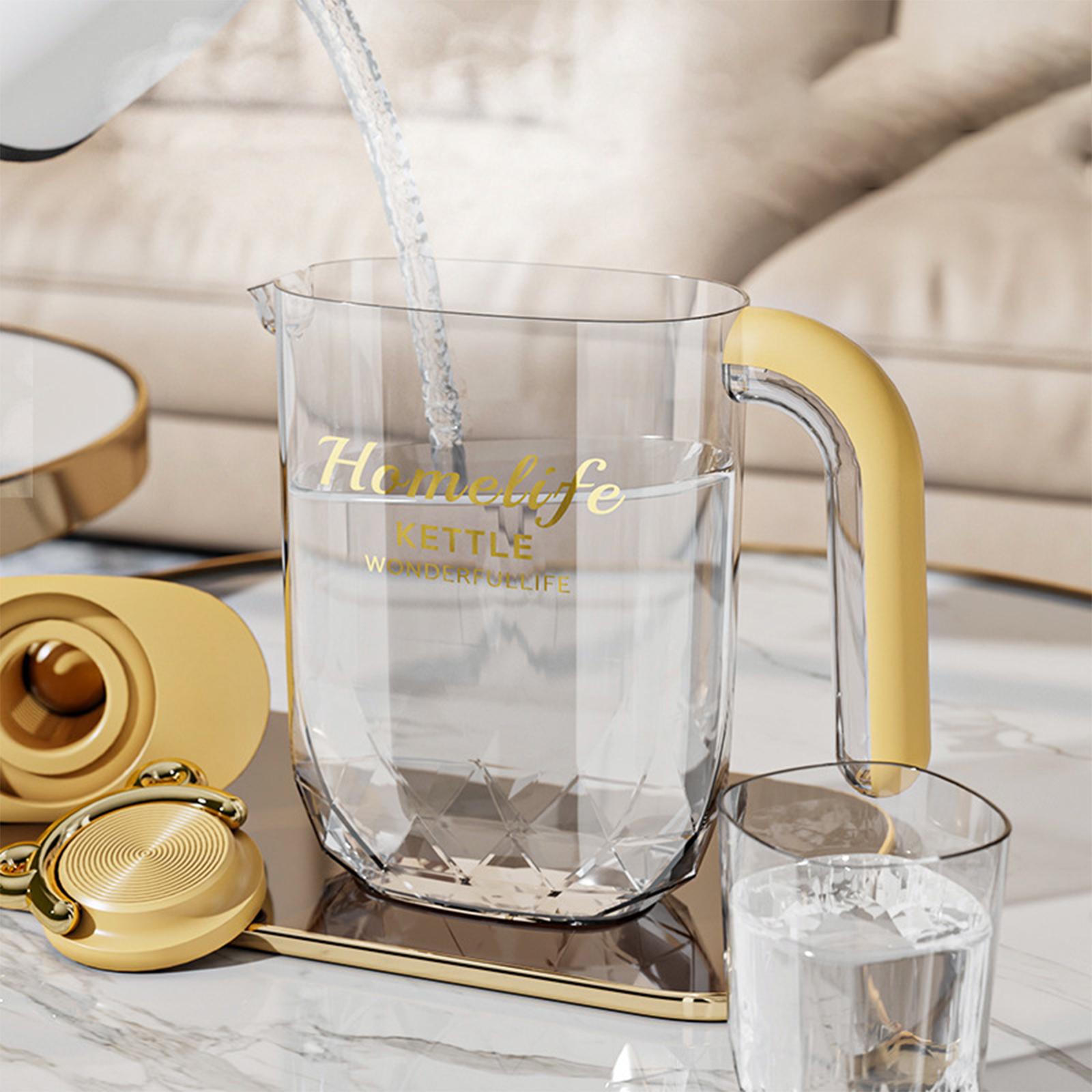 Water Pitcher Iced Tea Pitcher with Lid and Handle for Summer Fishing Fridge Beige