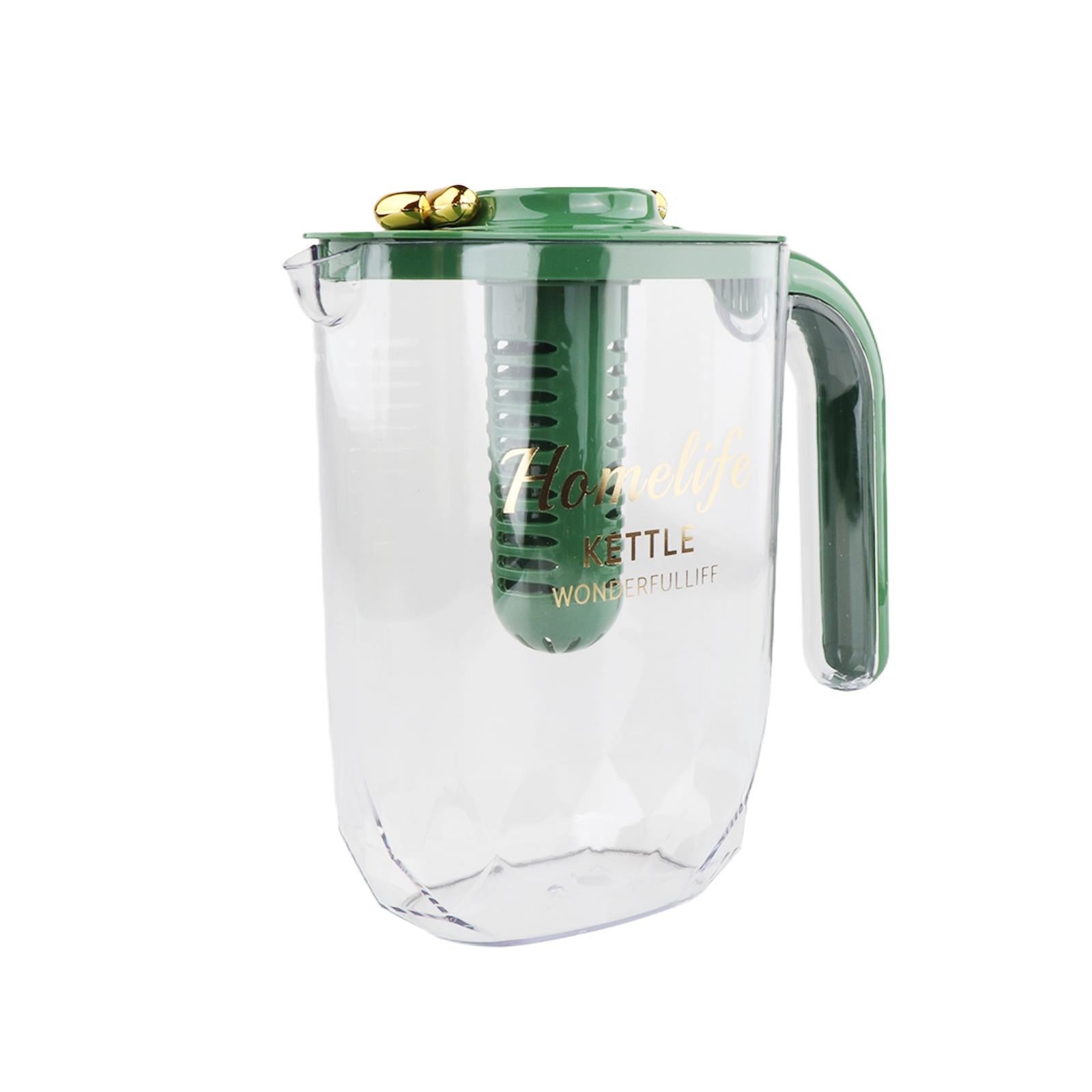 Water Pitcher Iced Tea Pitcher with Lid and Handle for Summer Fishing Fridge Green
