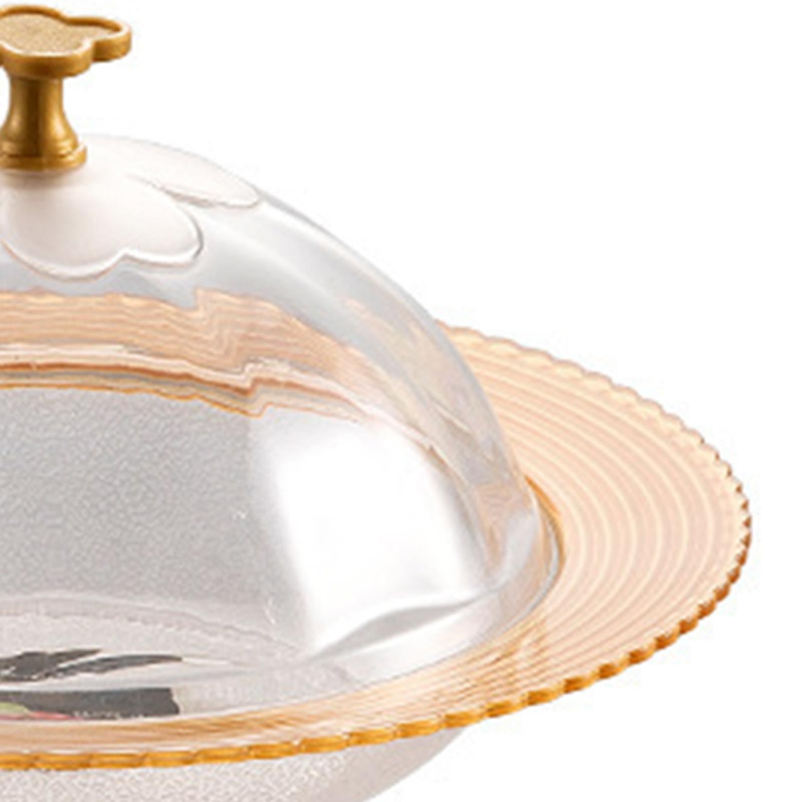 Serving Tray with Lid Cover Modern Portable Round Platter Snack Dessert Tray S