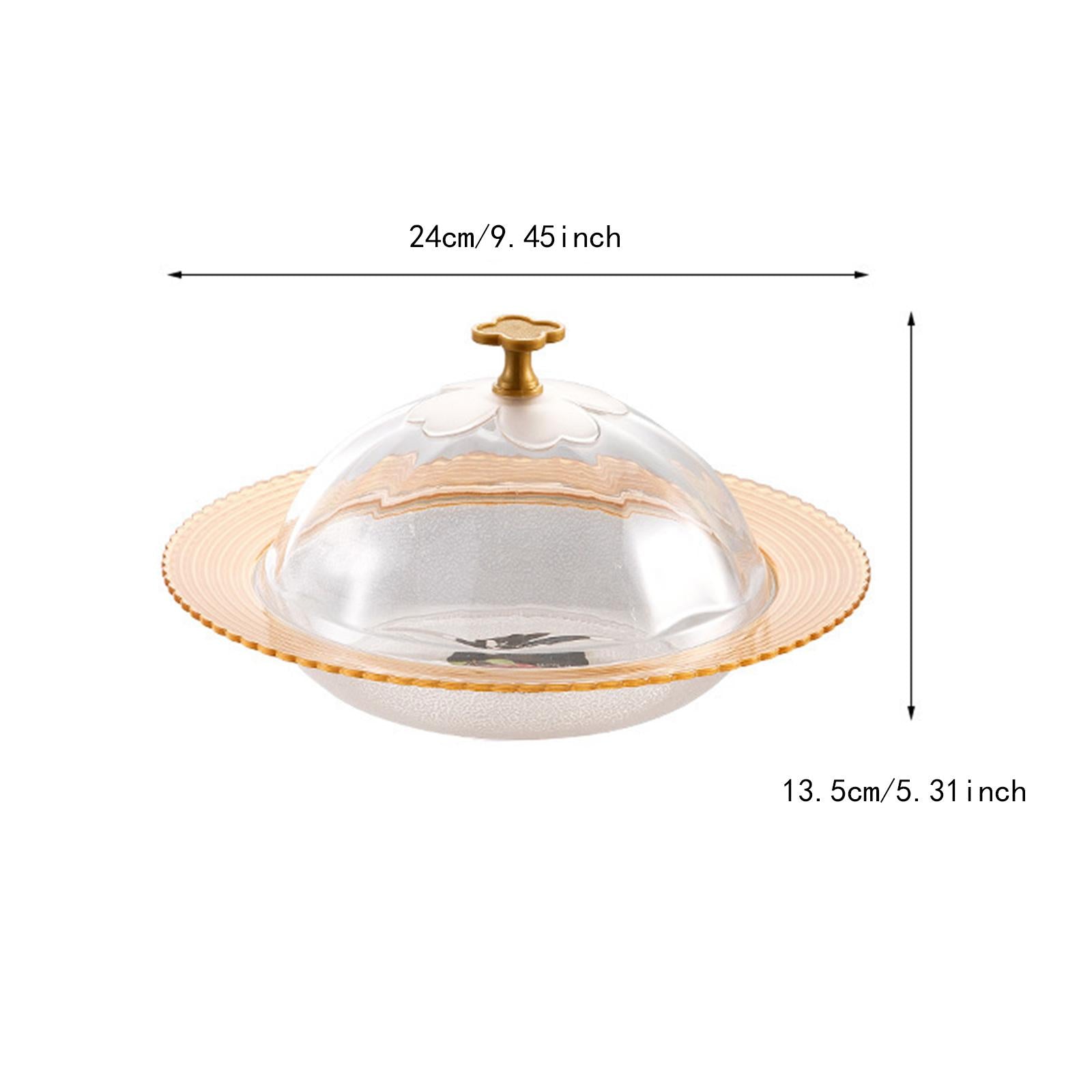Serving Tray with Lid Cover Modern Portable Round Platter Snack Dessert Tray S