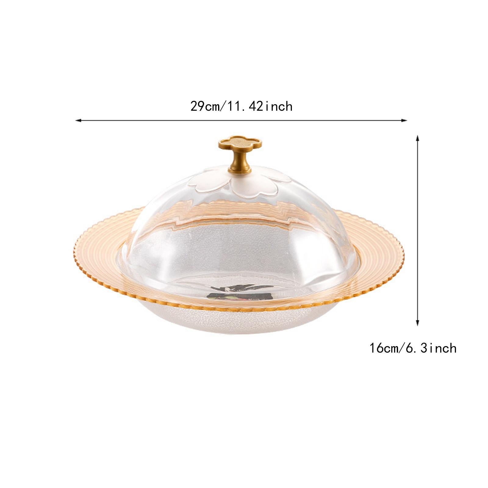 Serving Tray with Lid Cover Modern Portable Round Platter Snack Dessert Tray M