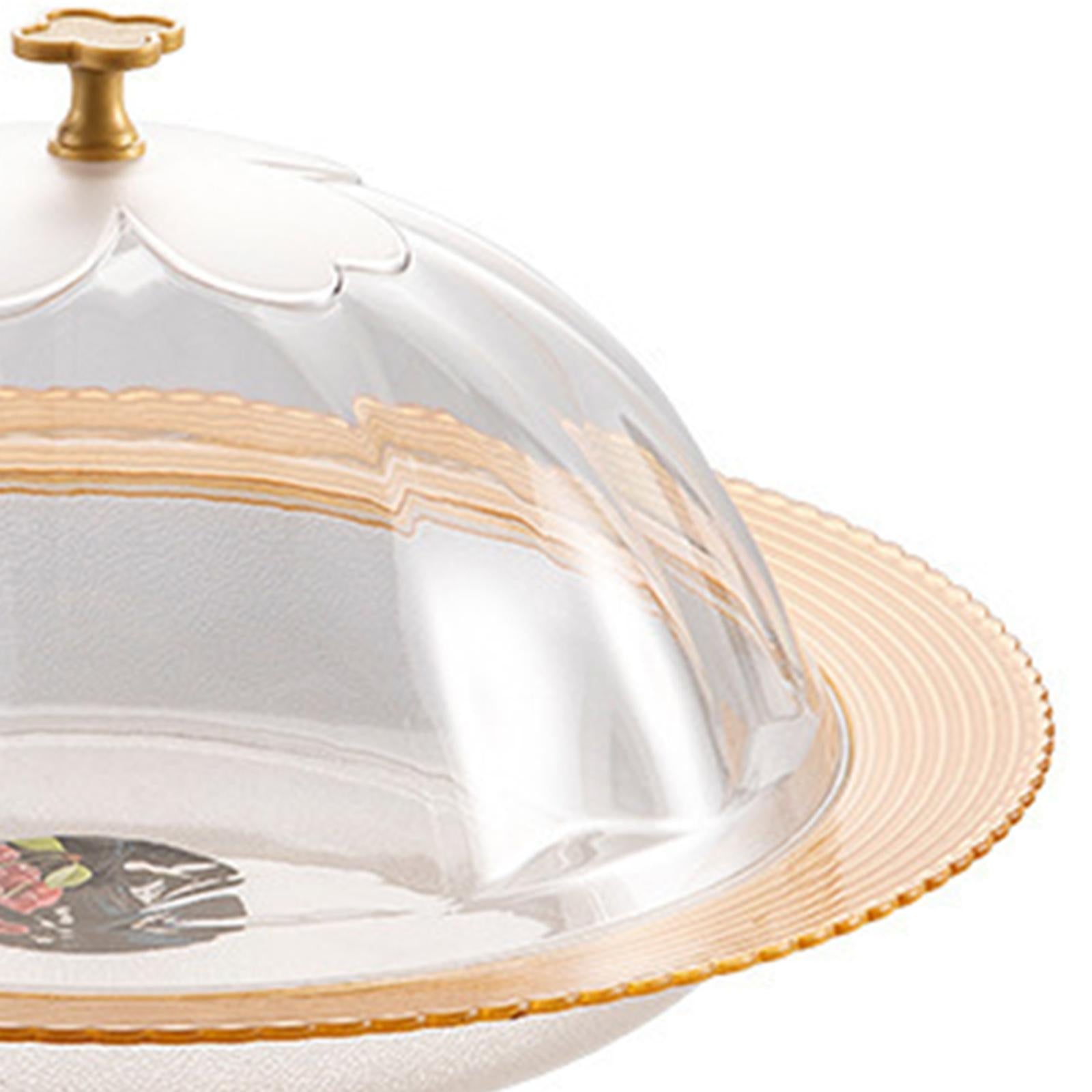 Serving Tray with Lid Cover Modern Portable Round Platter Snack Dessert Tray L