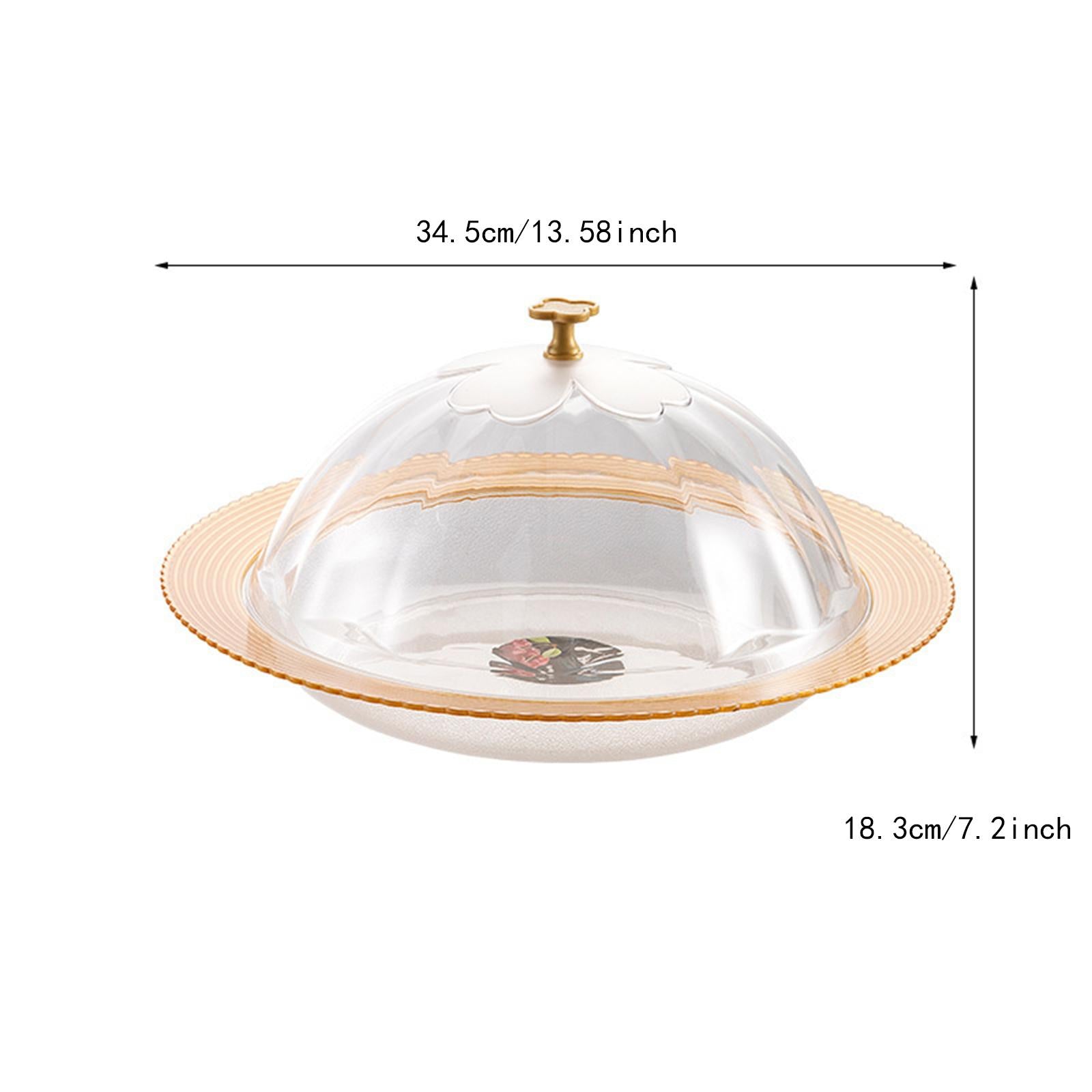 Serving Tray with Lid Cover Modern Portable Round Platter Snack Dessert Tray L