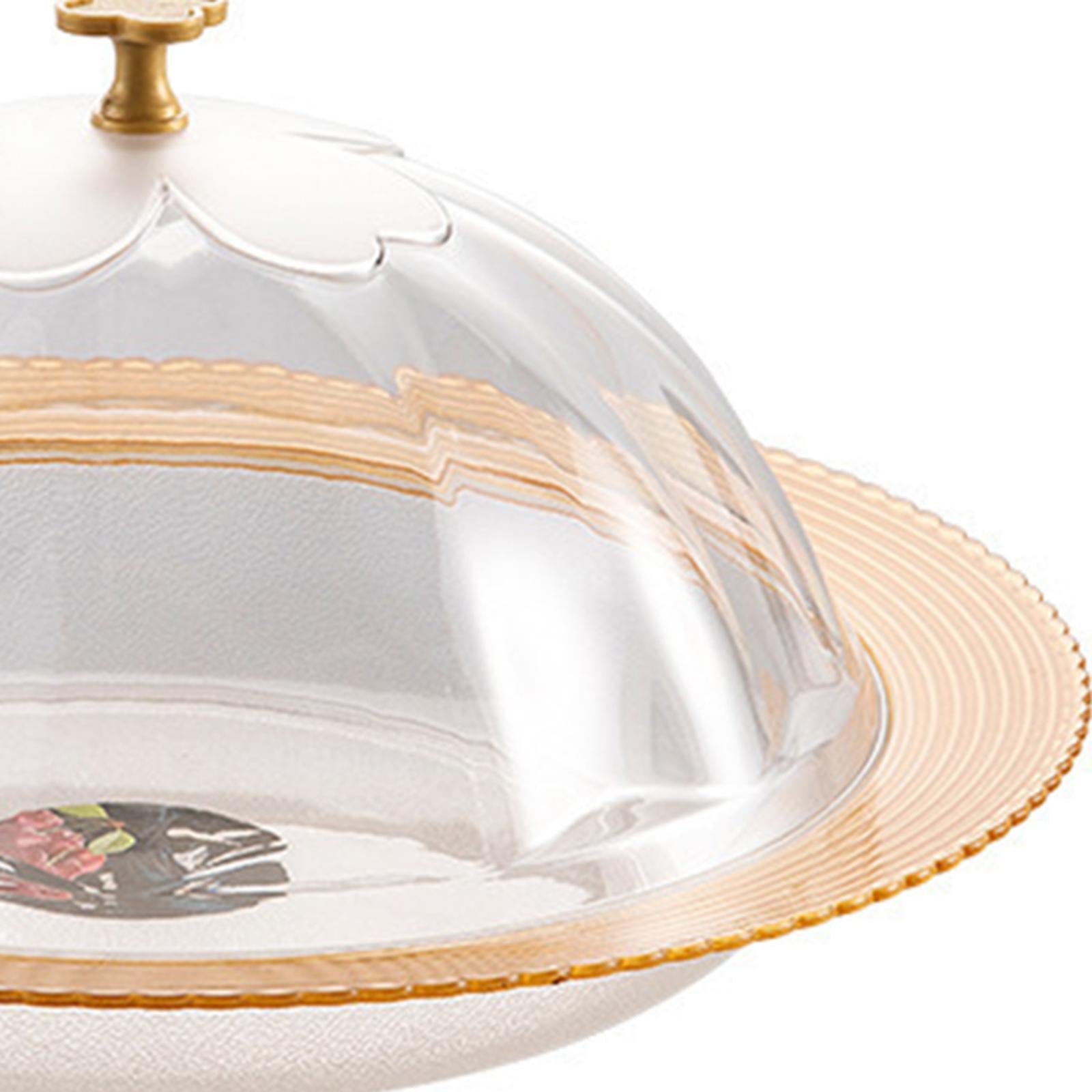Serving Tray with Lid Cover Modern Portable Round Platter Snack Dessert Tray XL
