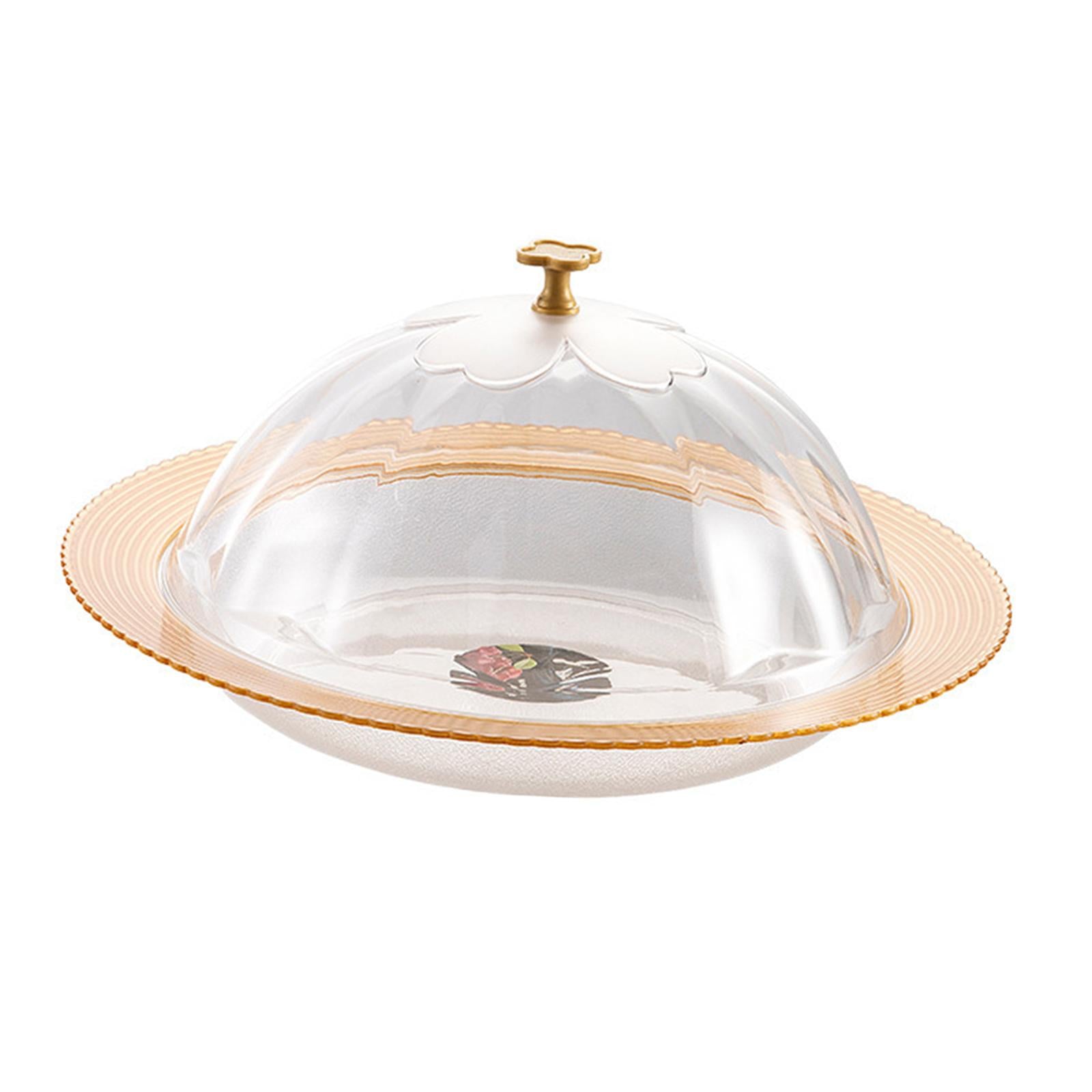 Serving Tray with Lid Cover Modern Portable Round Platter Snack Dessert Tray XL