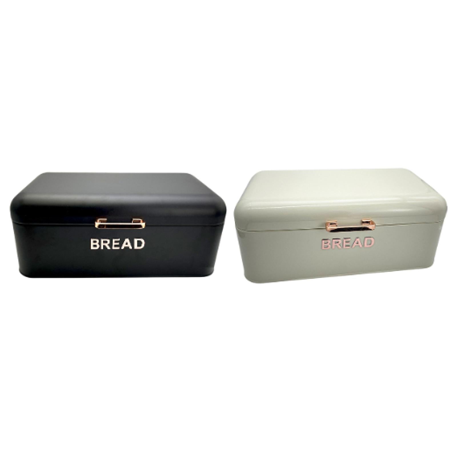 Bread Box for Kitchen Counter Organizer Breadbox for Pantry Biscuit Counters Black