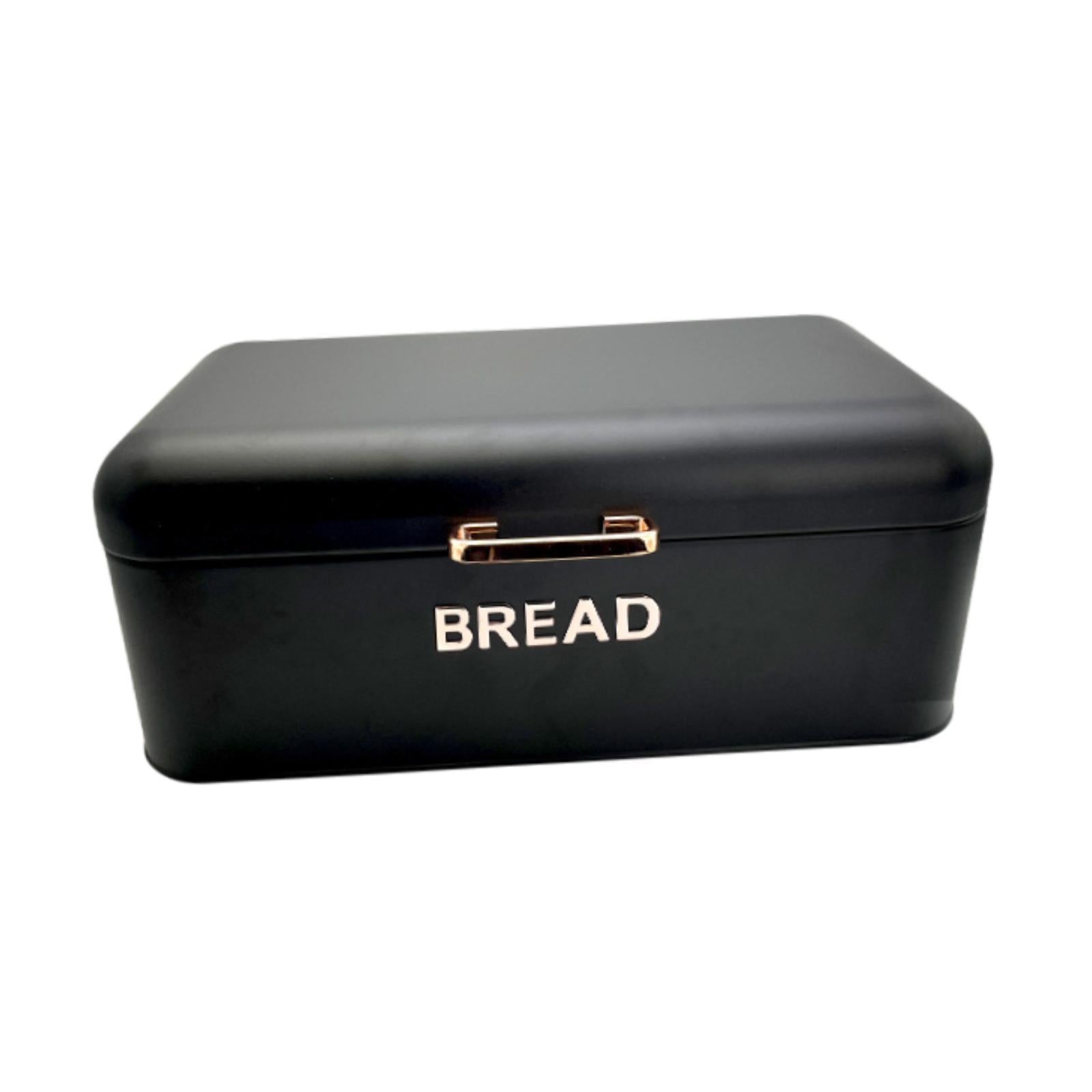 Bread Box for Kitchen Counter Organizer Breadbox for Pantry Biscuit Counters Black