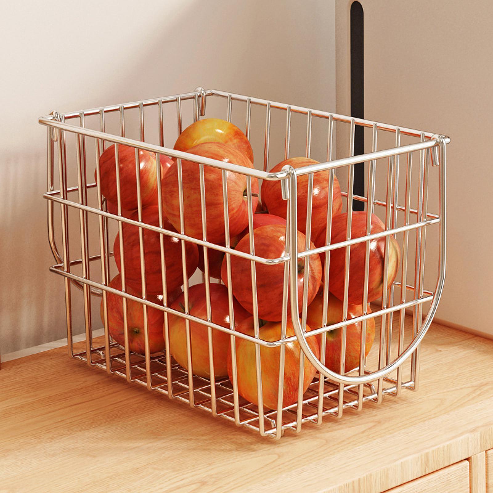 Wire Storage Basket with Handle Storage Organizer for Garage Closets Cabinet
