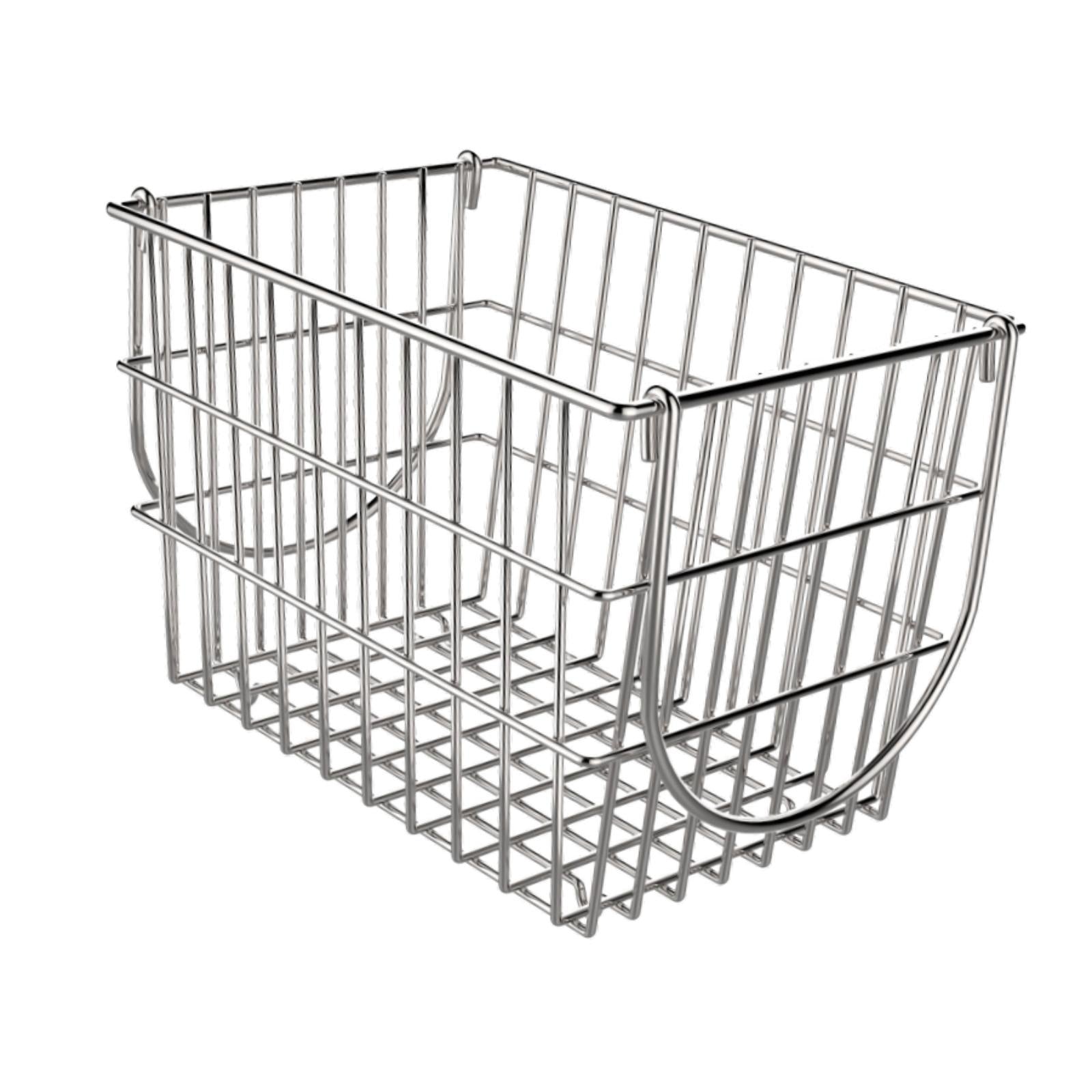 Wire Storage Basket with Handle Storage Organizer for Garage Closets Cabinet