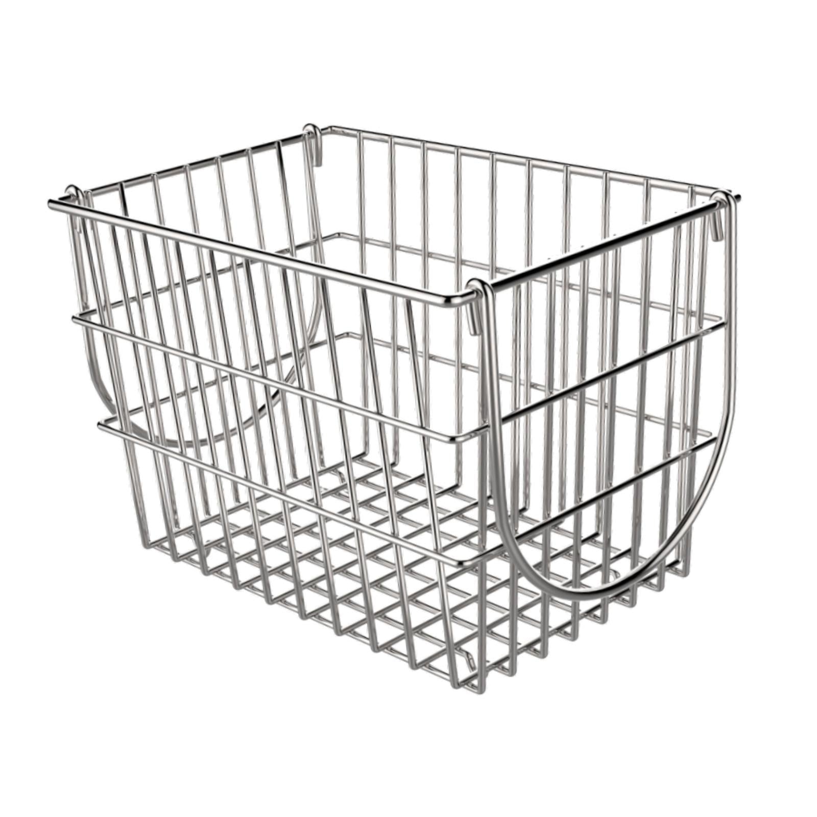 Wire Storage Basket with Handle Storage Organizer for Garage Closets Cabinet