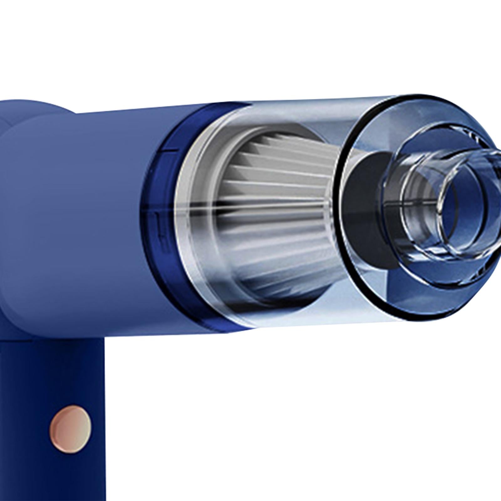 Mini Handheld Car Vacuum Household Rechargeable for Computer Kitchen Vehicle Blue