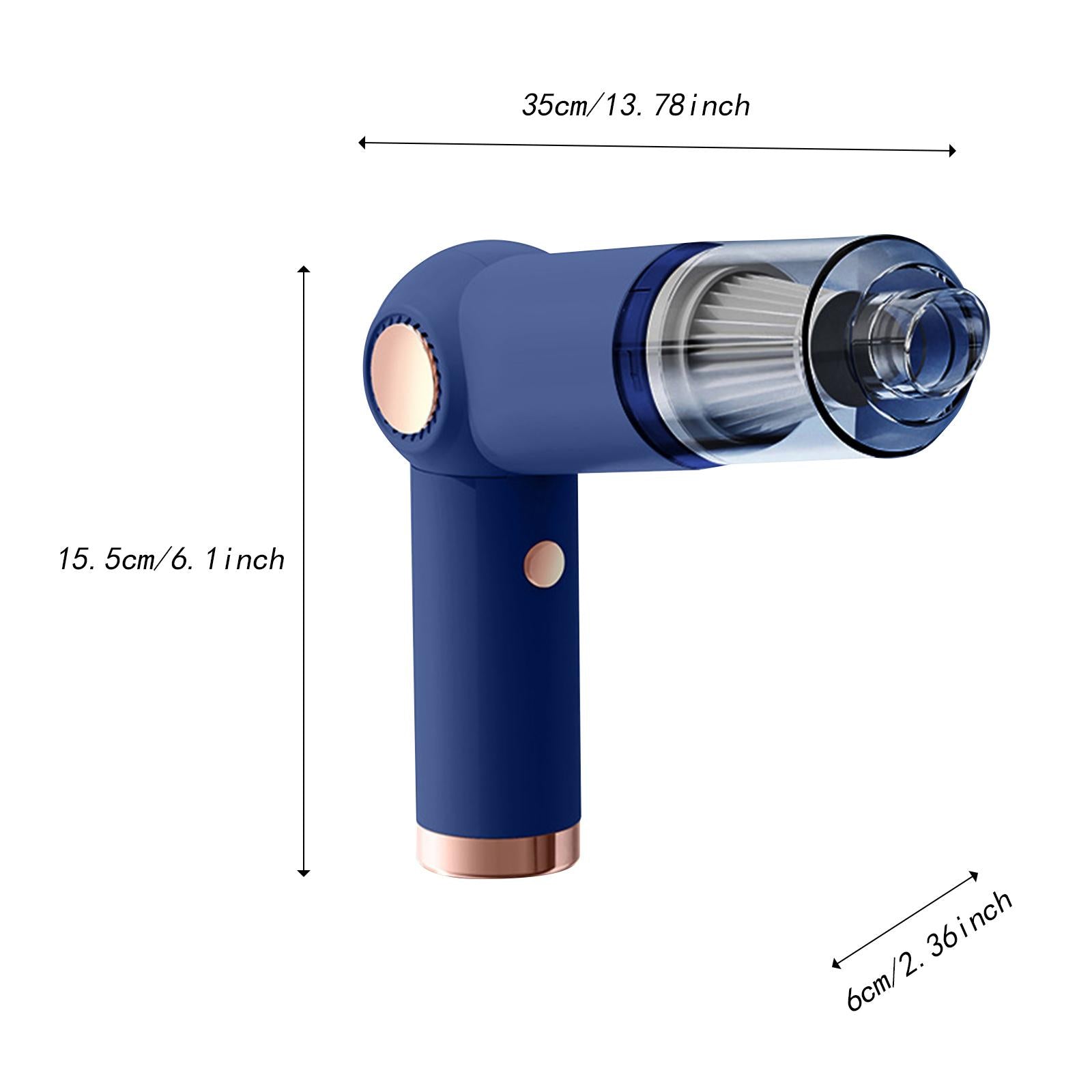 Mini Handheld Car Vacuum Household Rechargeable for Computer Kitchen Vehicle Blue