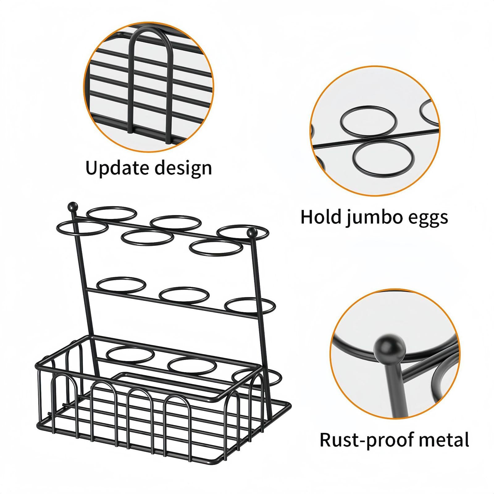 Egg Dispenser Eggs Organizer Sturdy Metal Egg Holder for Home Pantry Cabinet