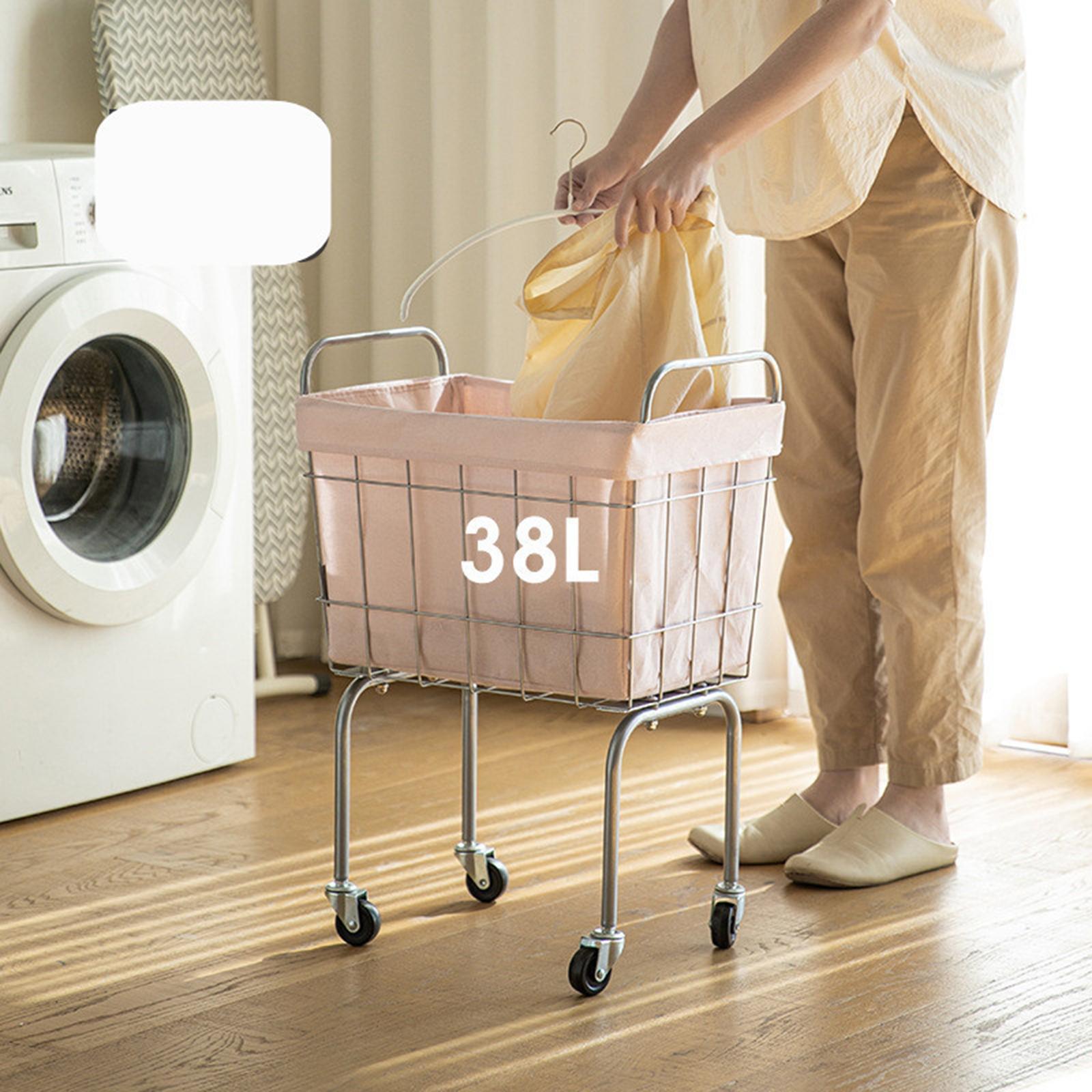 Laundry Basket with Wheels Portable Organizer for Laundry Room Hotel Bedroom
