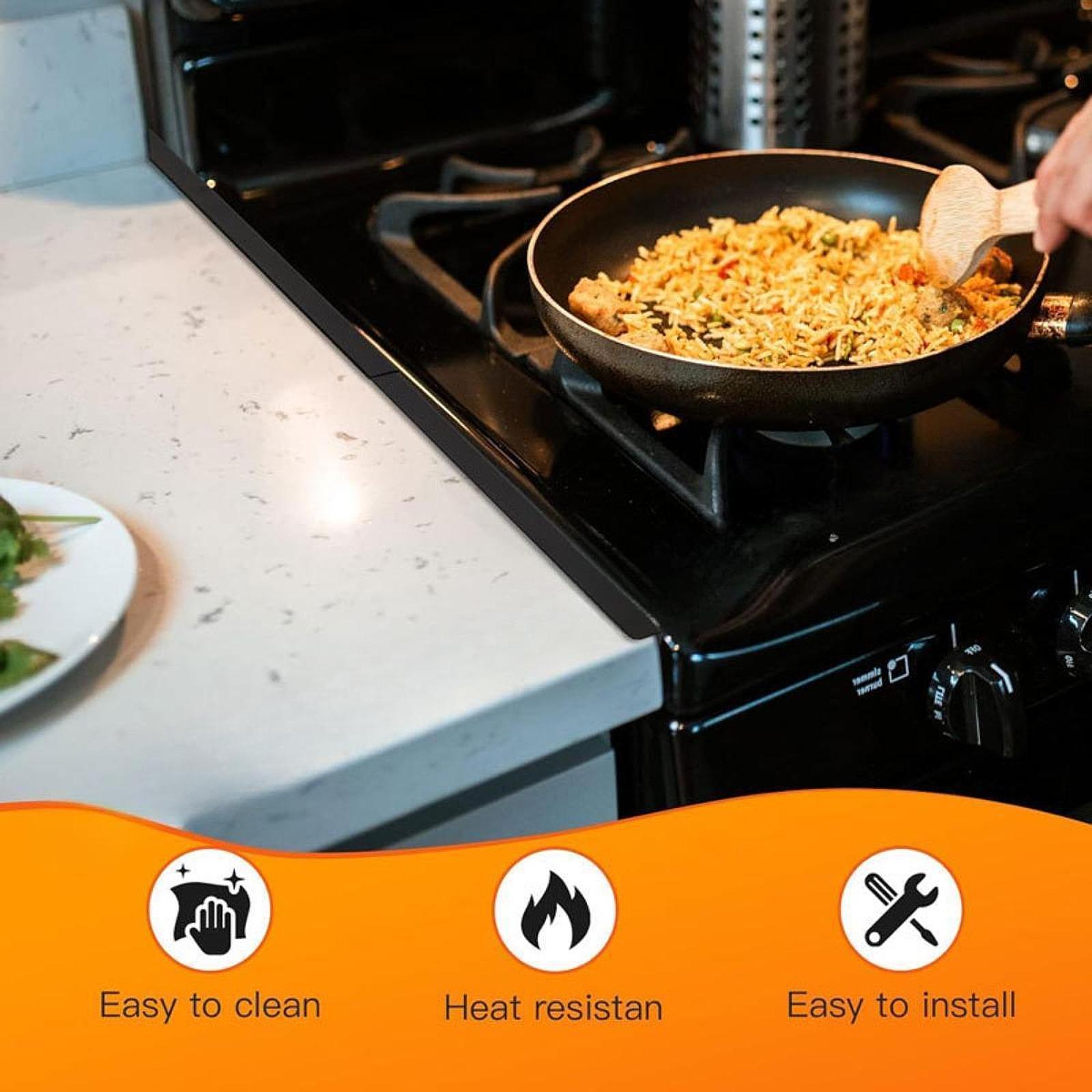 Stainless Steel Stovetop Counter Cover Stove Filler for Countertop Hotel 2 pieces
