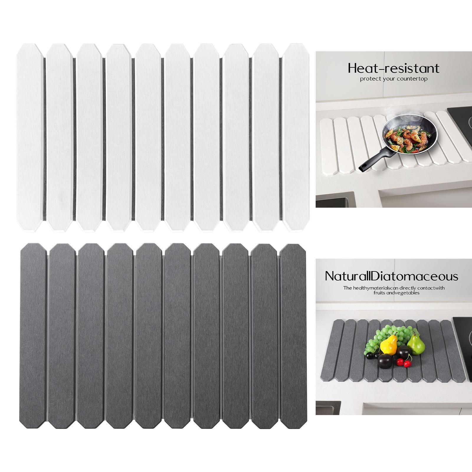 Stone Drying Mat for Kitchen Counter Large for Bathroom Household Countertop White