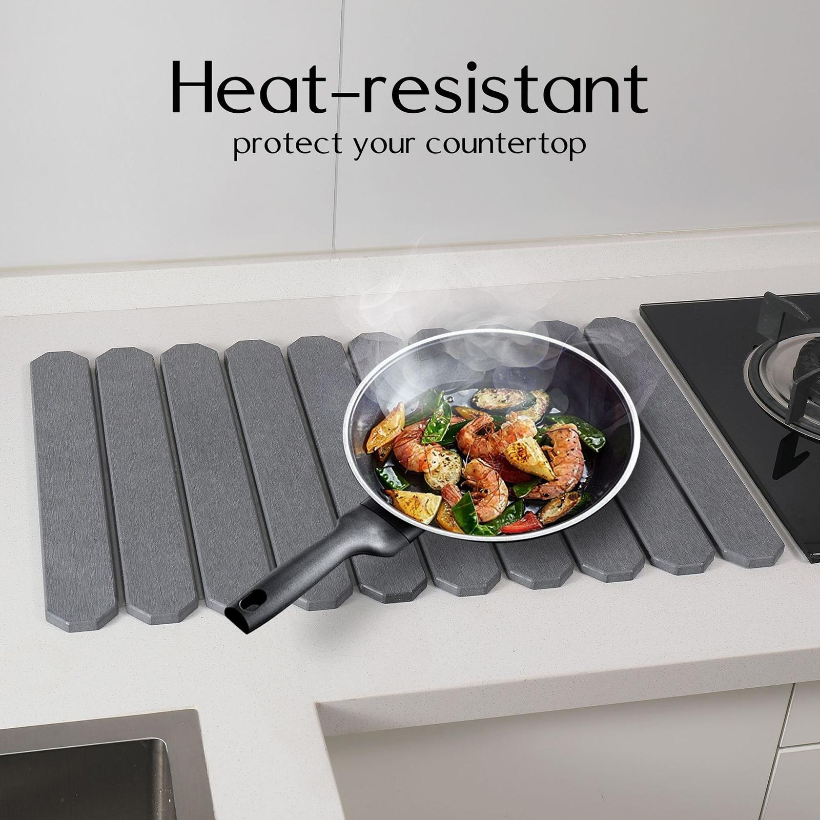 Stone Drying Mat for Kitchen Counter Large for Bathroom Household Countertop Dark Grey