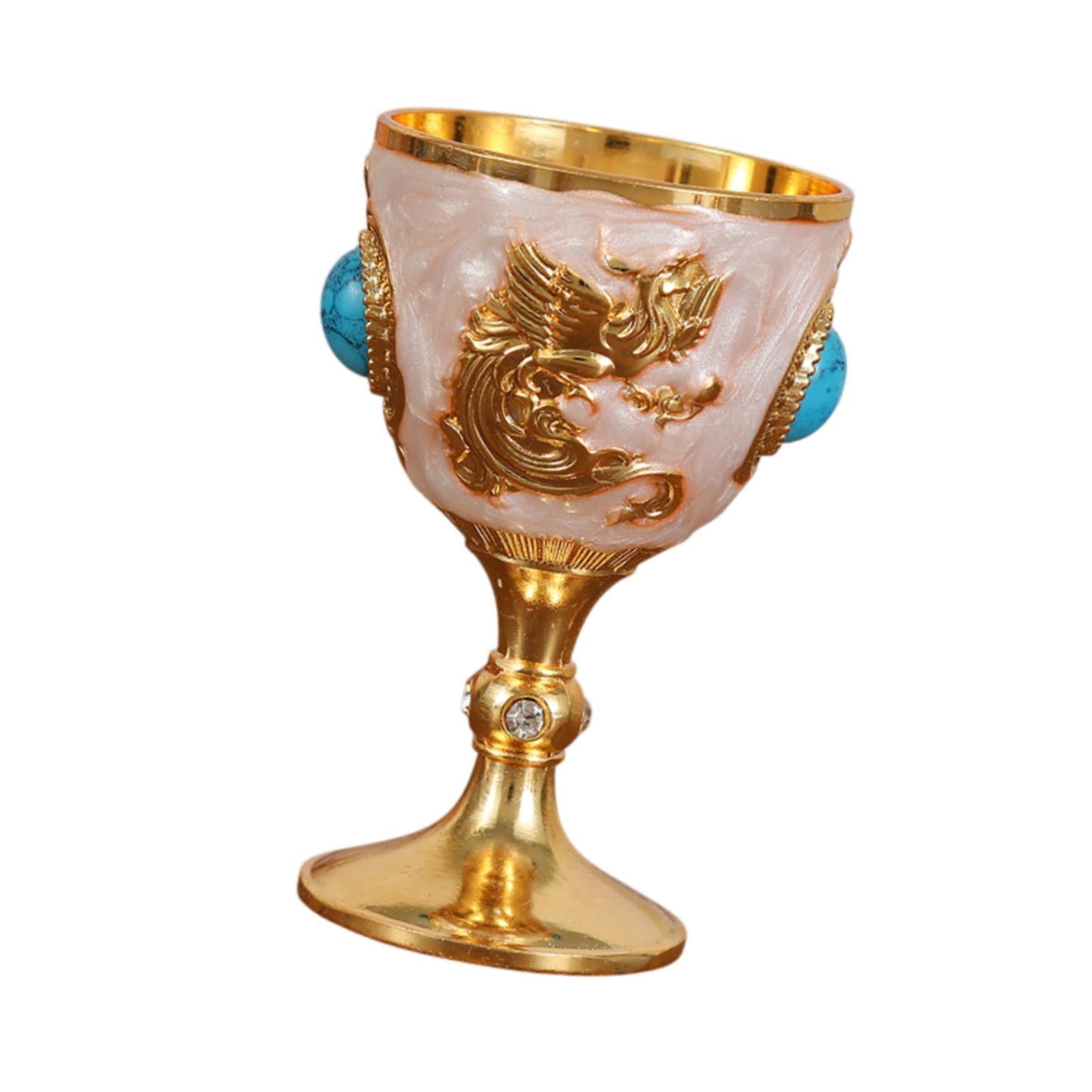 Mini Chalice Goblet Travel Souvenir Decorative Drinkware for Party Communion Gold B