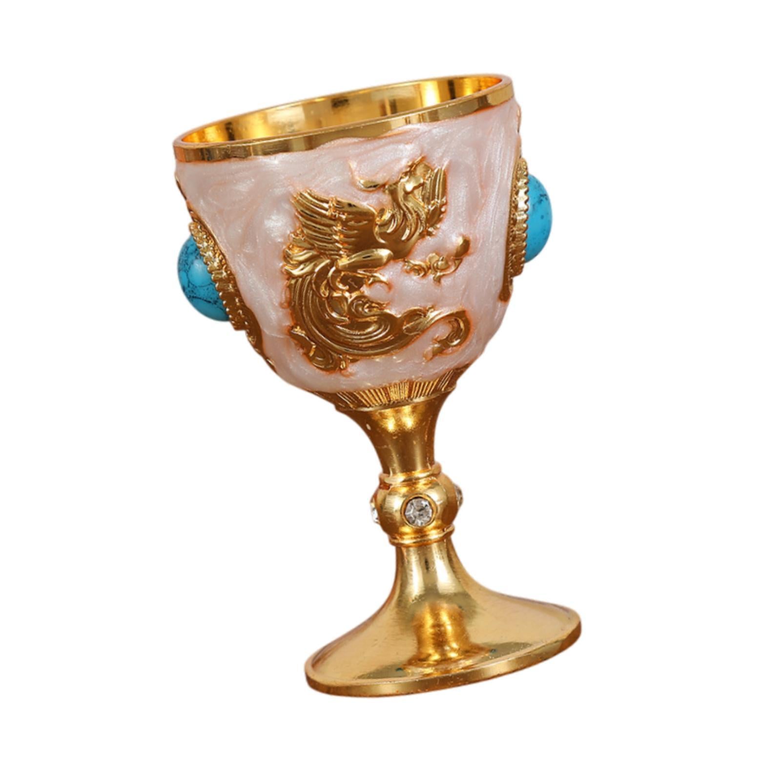 Mini Chalice Goblet Travel Souvenir Decorative Drinkware for Party Communion Gold B