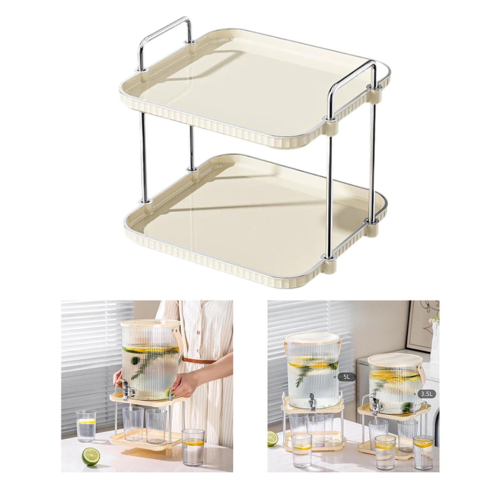 2 Tiers Countertop Storage Rack Kitchen for Apartment Restaurant Living Room