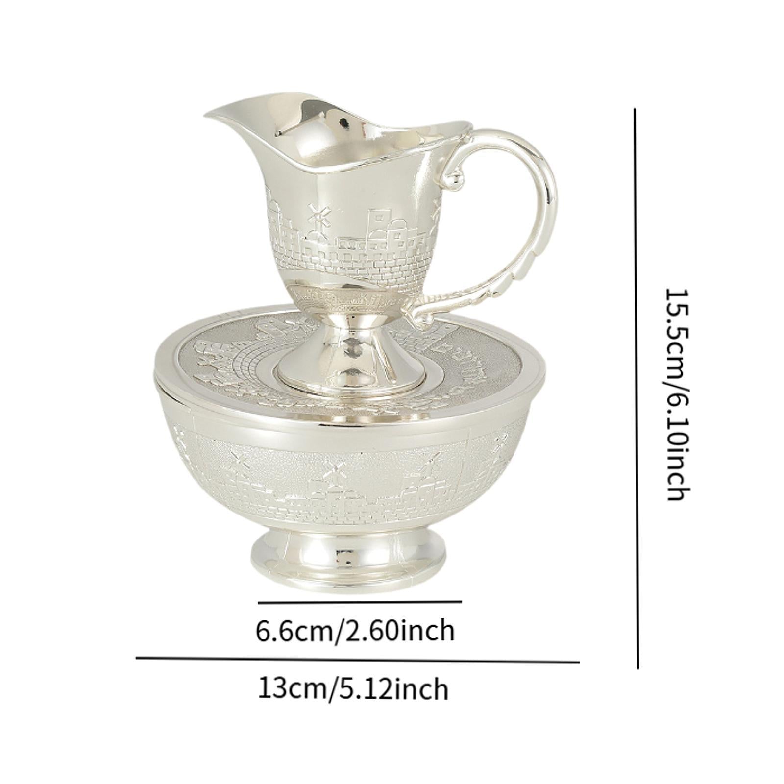 Wash Cup and Bowl Reusable Alloy Hand Washing Set for Hotel Wedding Bathroom
