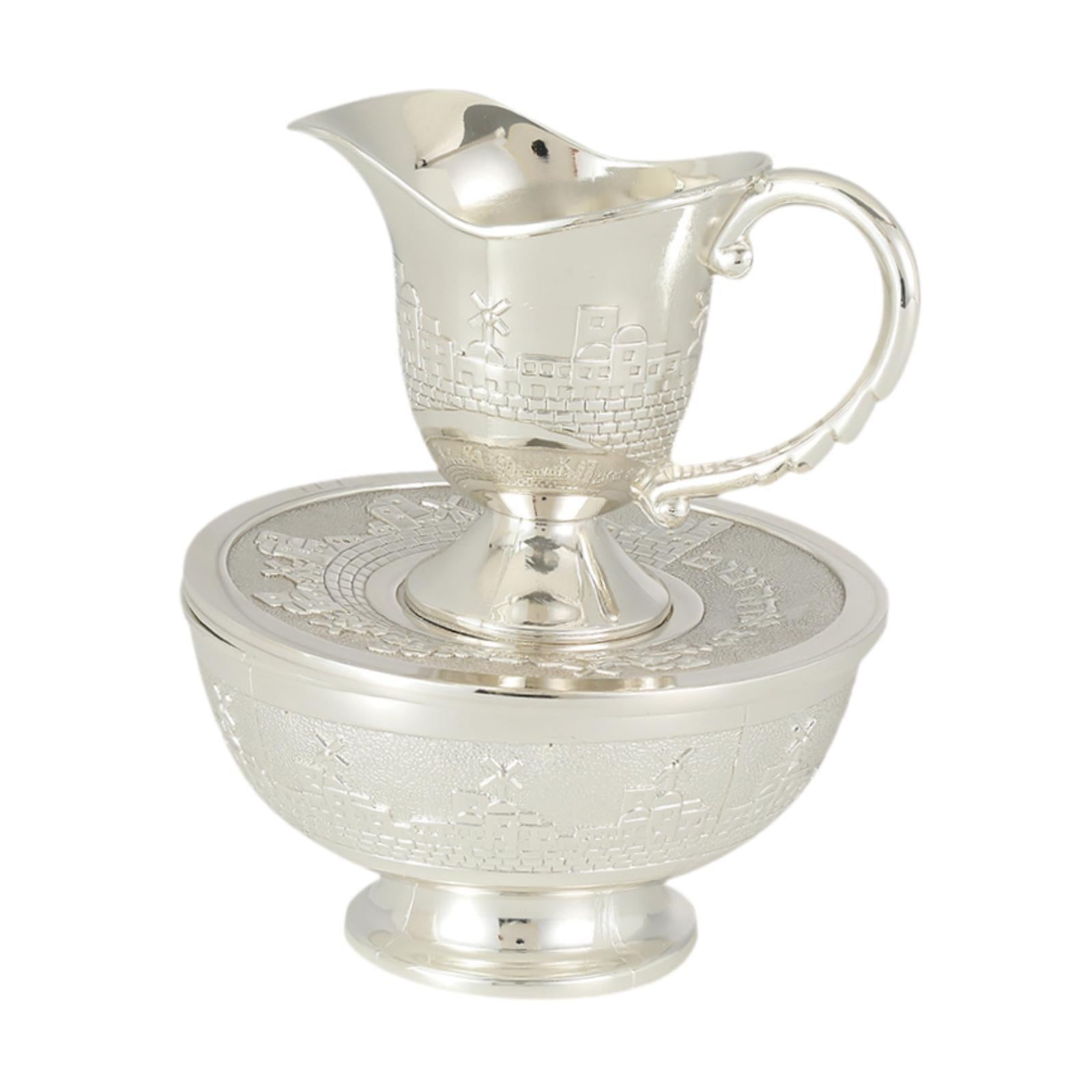 Wash Cup and Bowl Reusable Alloy Hand Washing Set for Hotel Wedding Bathroom