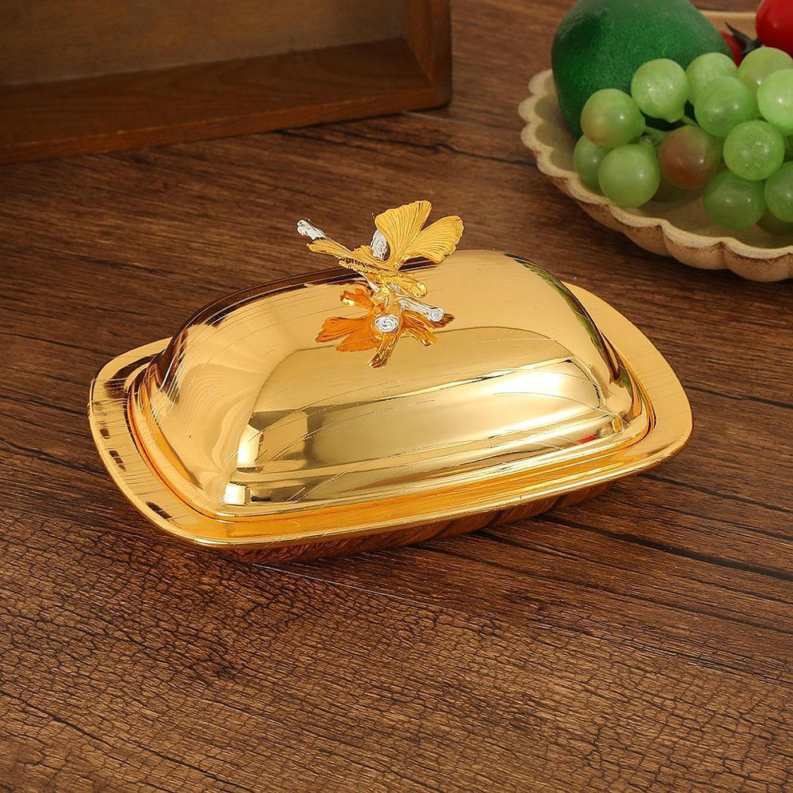 Snack Plate Dried Fruit Butter Dish Dish Keeper for Wedding Dining Room Home Golden