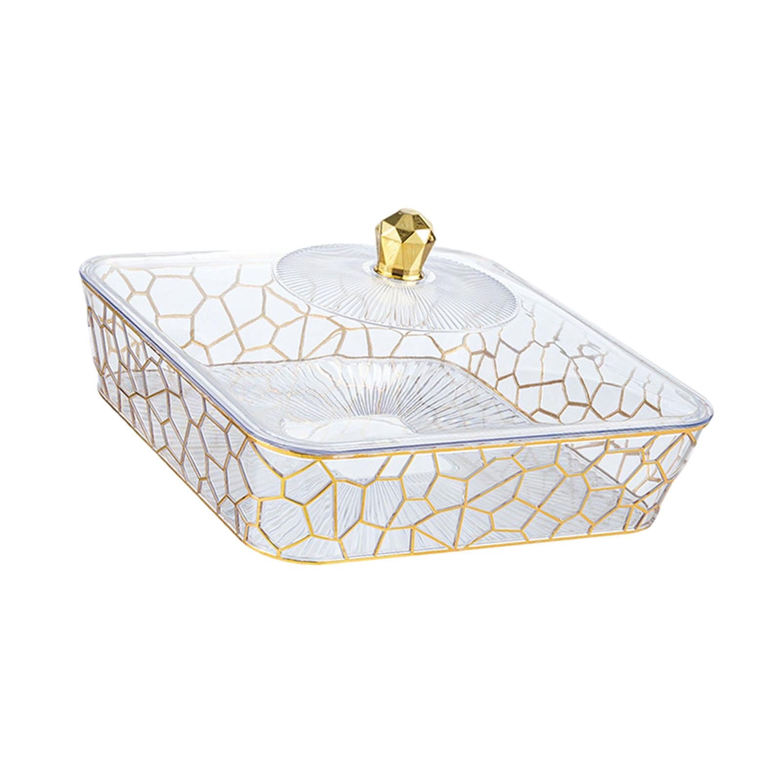Serving Tray Dish Versatile Fruit Organizer for Tabletop Travel Themed Party Gold and Large