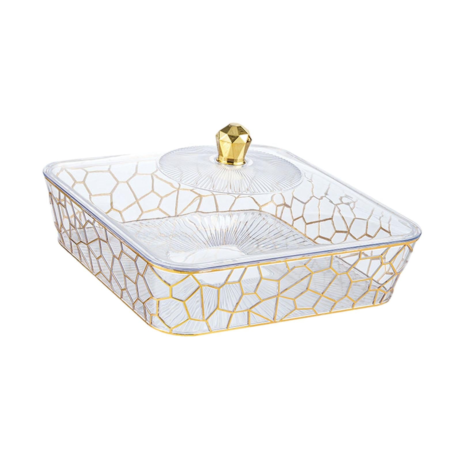 Serving Tray Dish Versatile Fruit Organizer for Tabletop Travel Themed Party Gold and Large