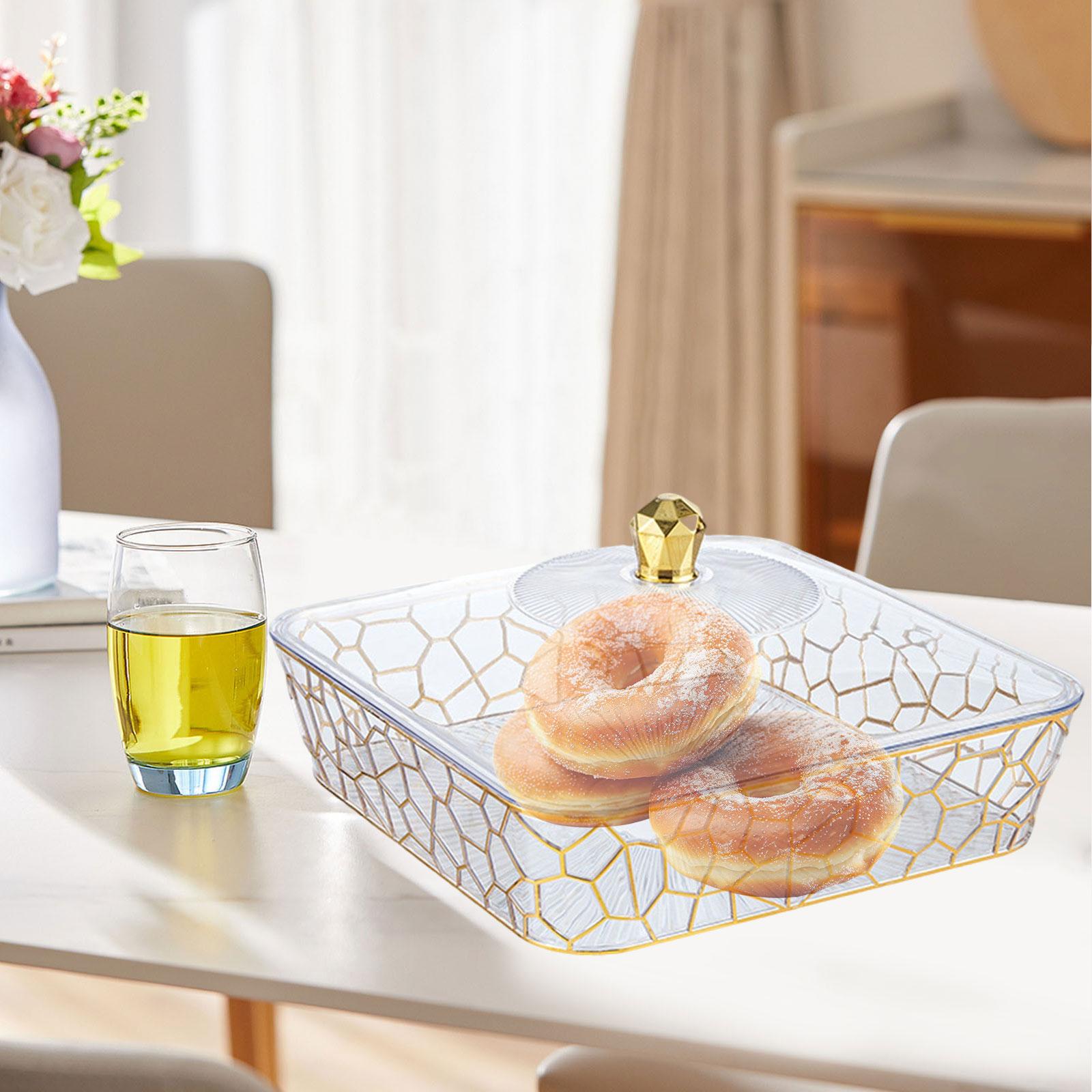 Serving Tray Dish Versatile Fruit Organizer for Tabletop Travel Themed Party Gold and Large