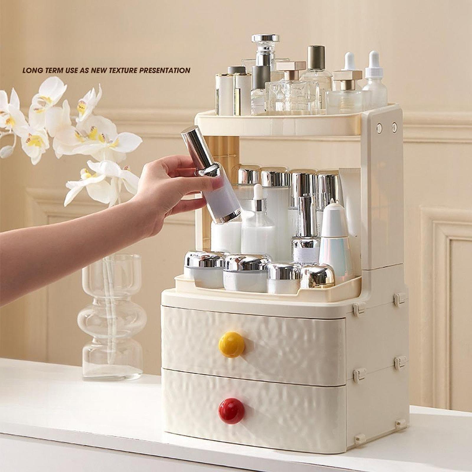 Makeup Organizer Elegant Desktop Cosmetic Holder for Home Countertop Dresser 26.5cmx20.5cmx41cm 4 Layers
