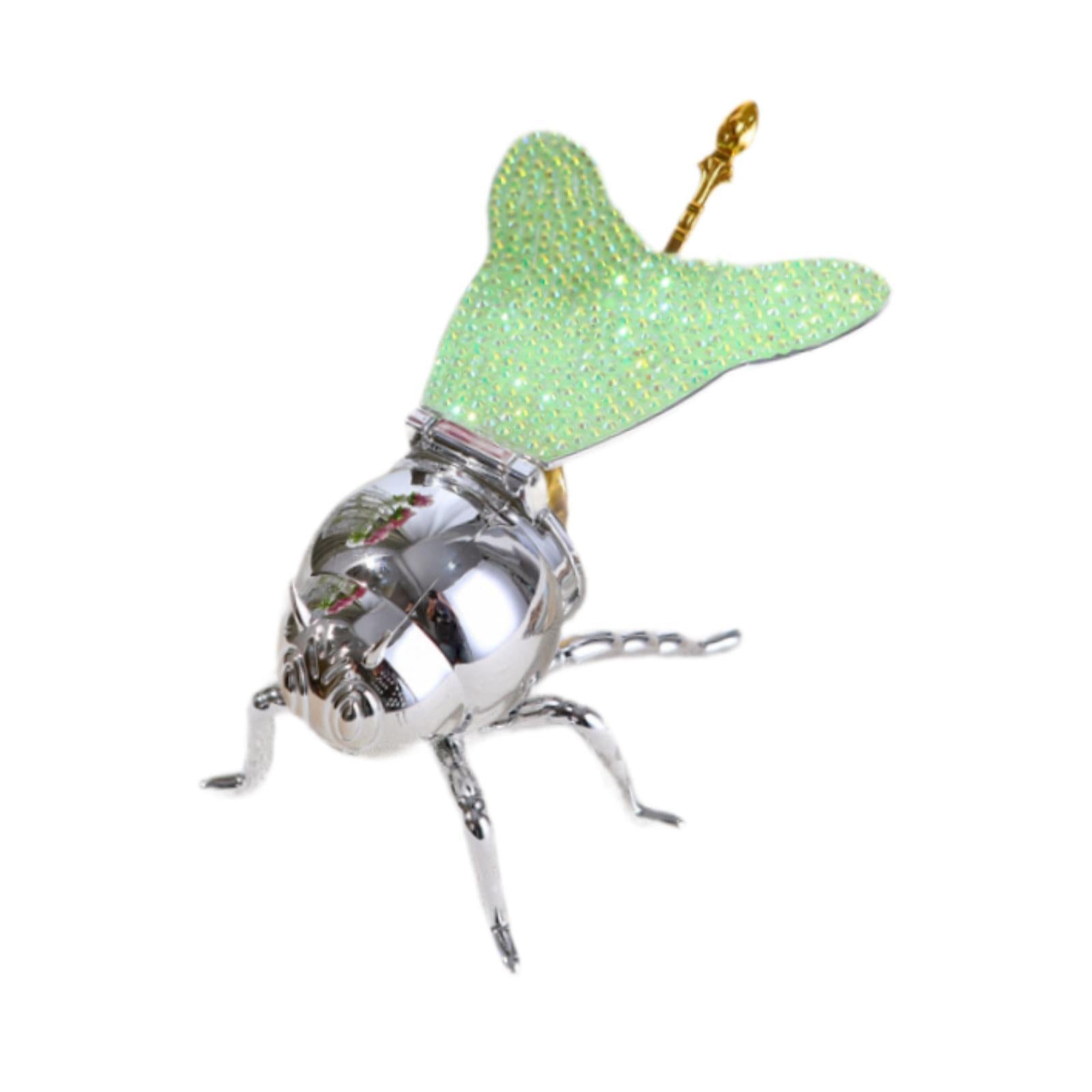 Bee Honey Pot Figurine Ornament Modern Spice Pot for Kitchen Festive Parties Argent light Green