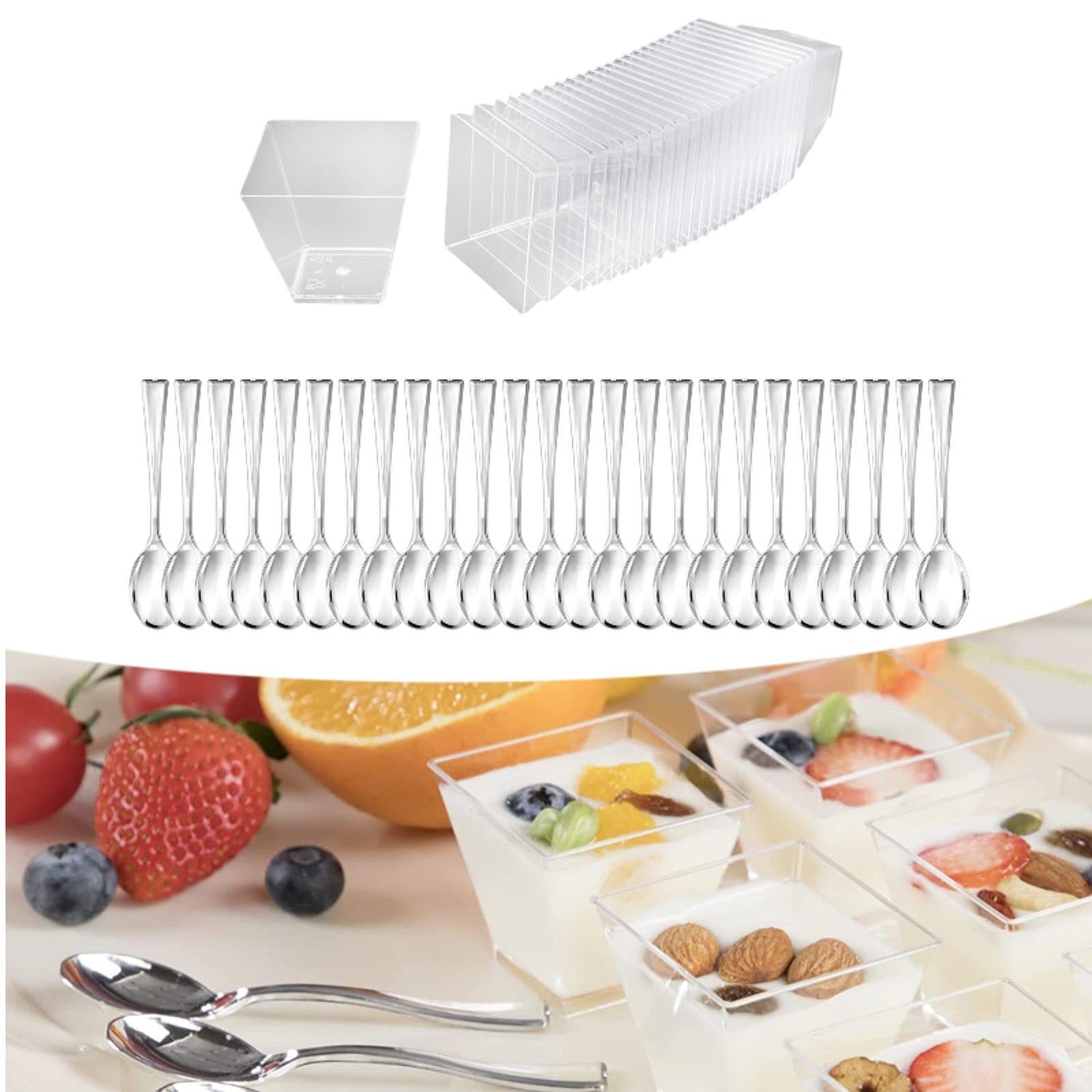 25x Dessert Cups Serving Bowls Small Appetizer Cups for Mousse Cakes Pudding