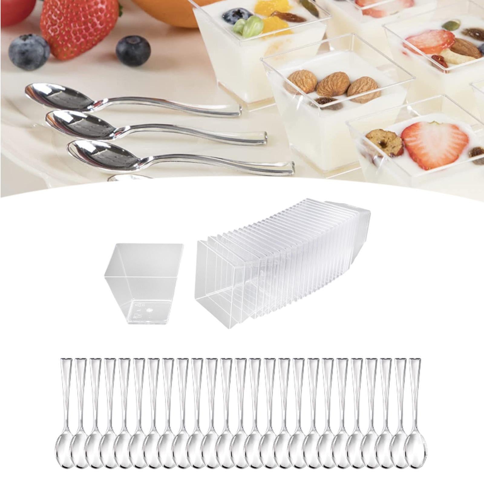 25x Dessert Cups Serving Bowls Small Appetizer Cups for Mousse Cakes Pudding