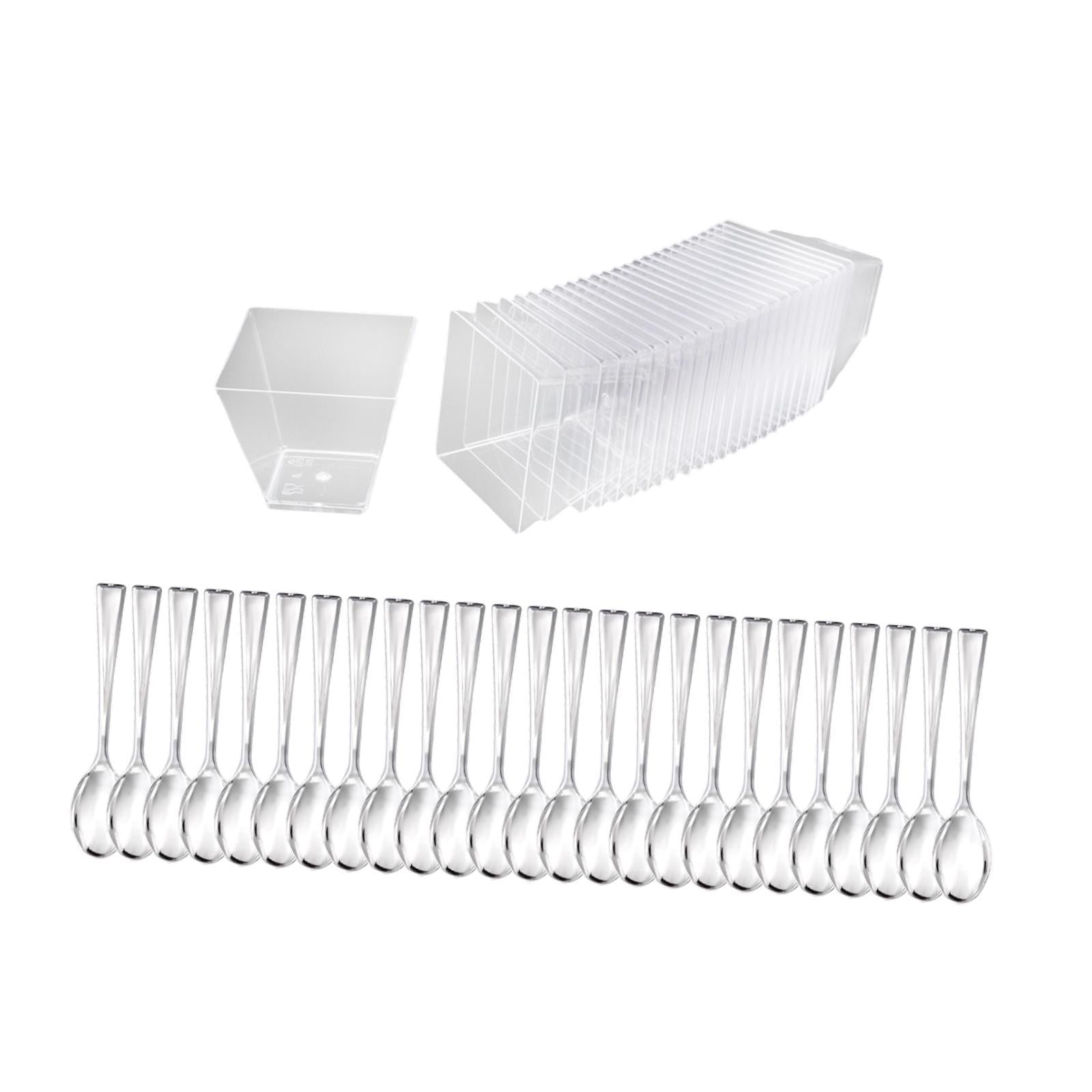 25x Dessert Cups Serving Bowls Small Appetizer Cups for Mousse Cakes Pudding