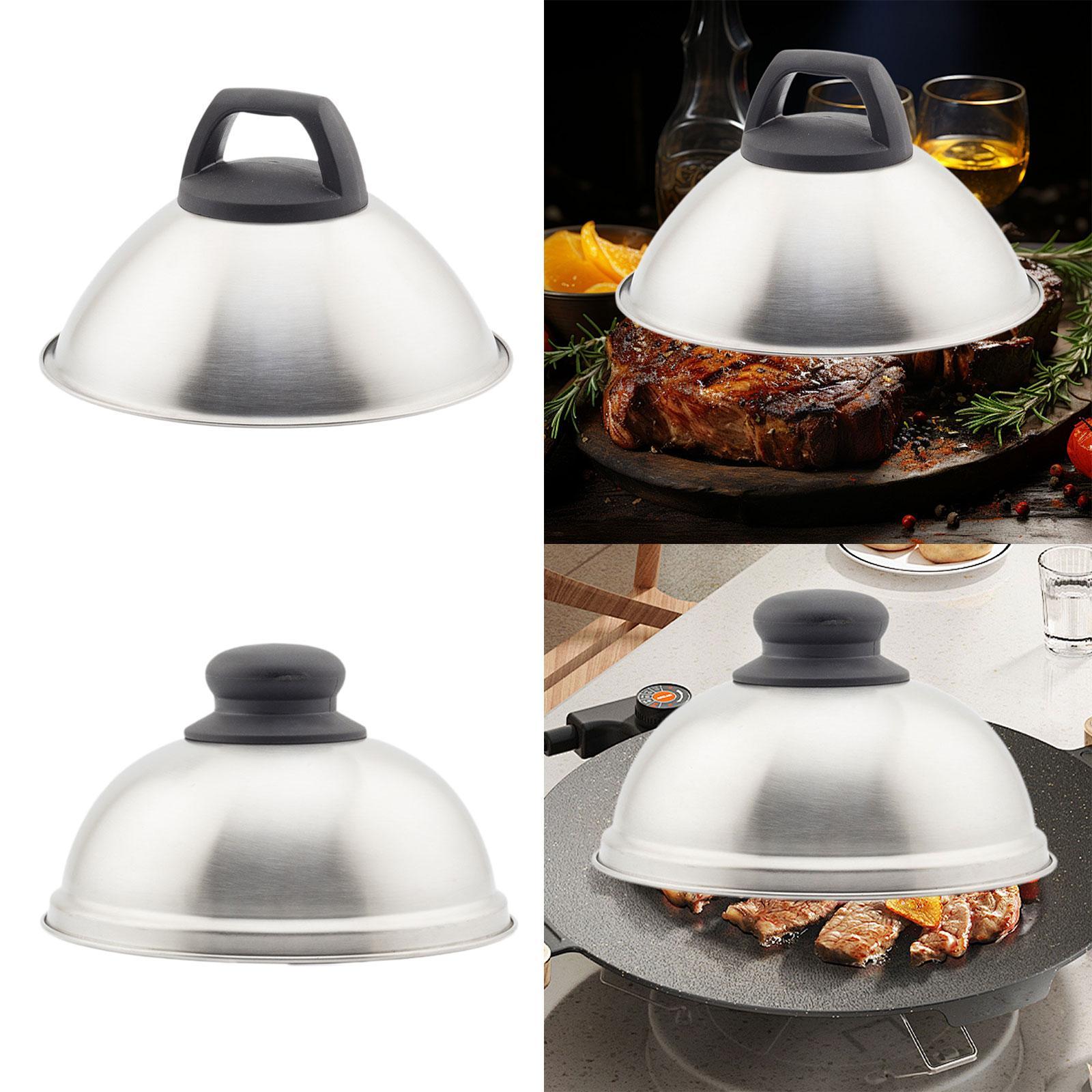 Burger Cover with Handle Cheese Melting Dome for Sandwiches Barbecue Cooking 16.5cm