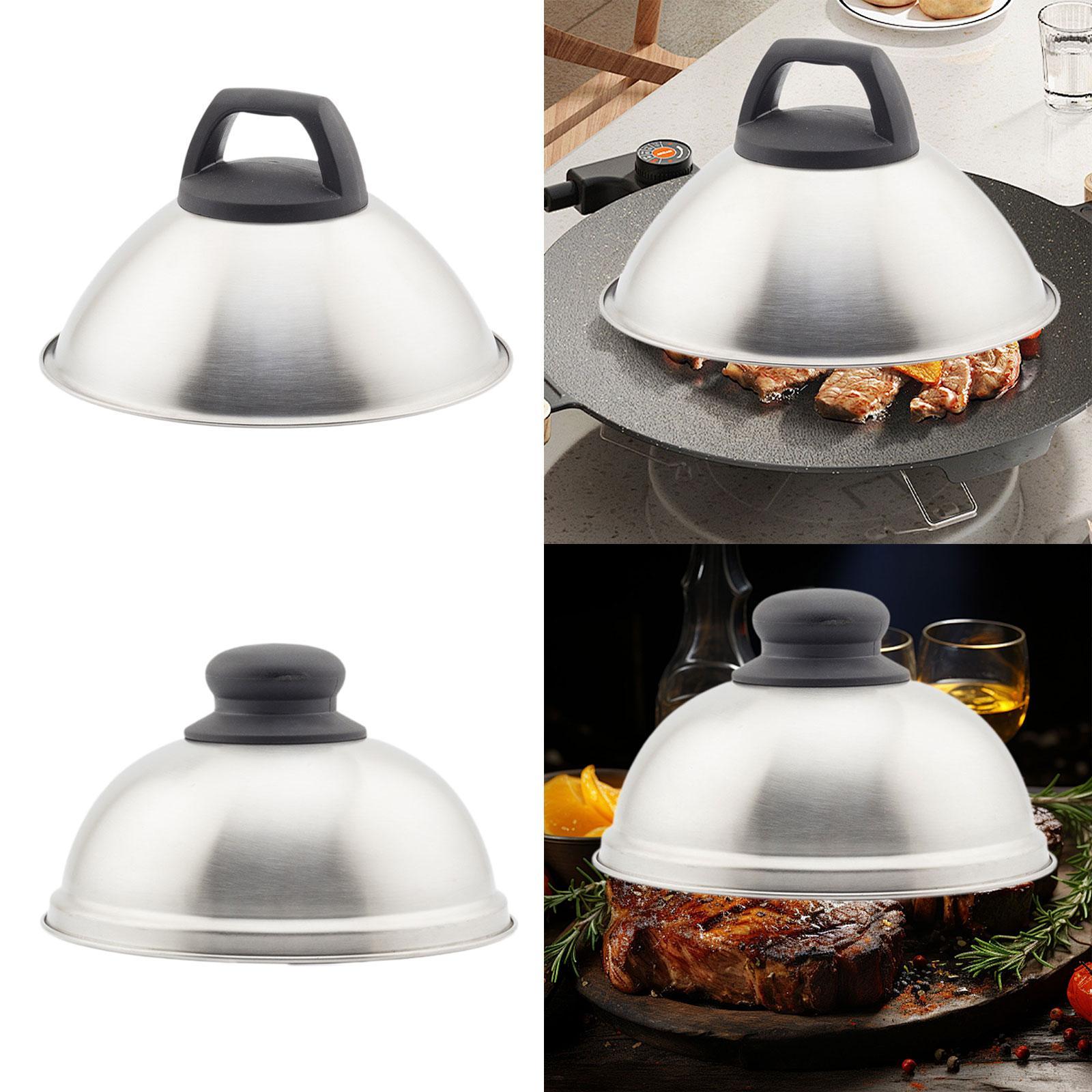 Burger Cover with Handle Cheese Melting Dome for Sandwiches Barbecue Cooking 16.5cm