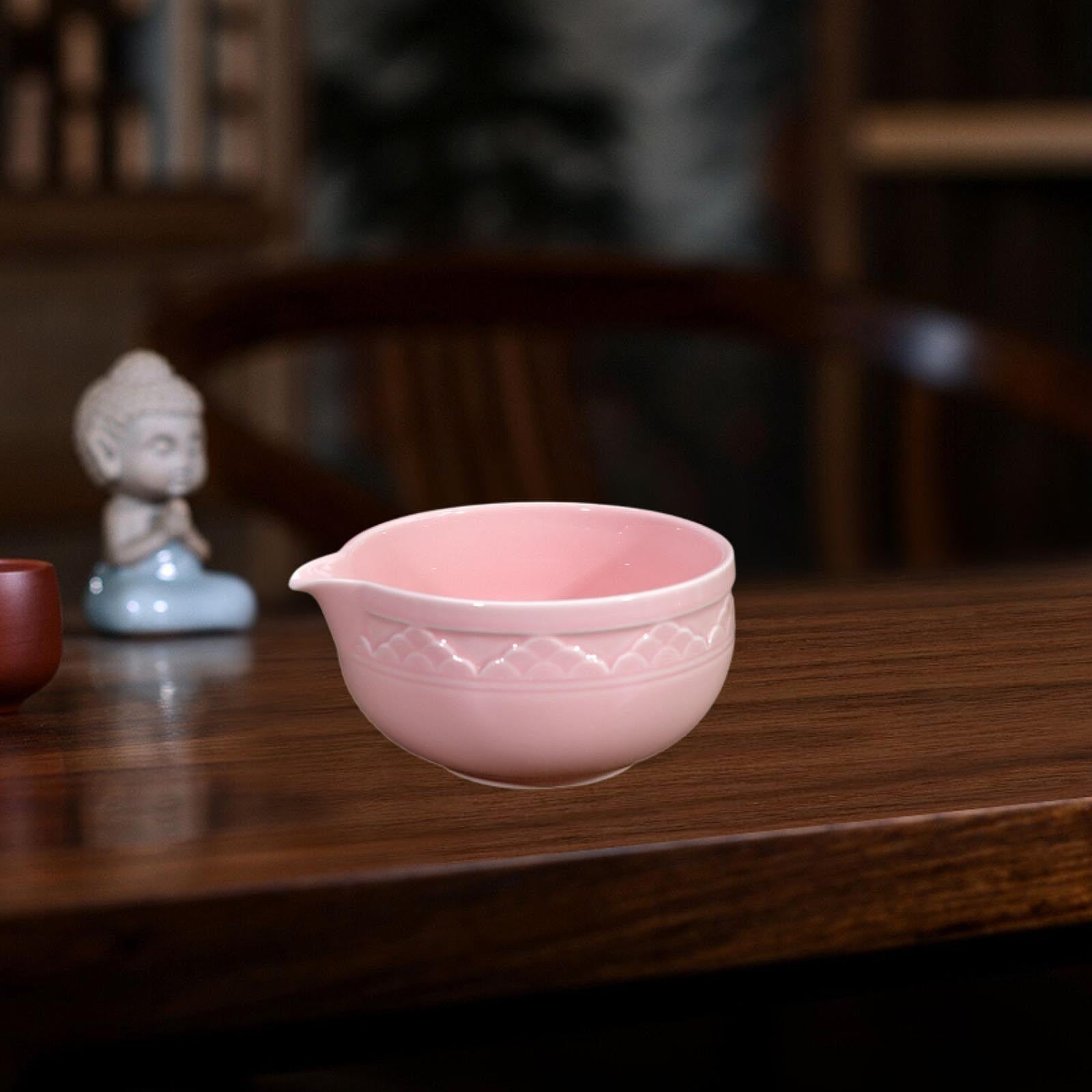 Matcha Bowl Home Handcrafted Ceramic for Cold Hot Water Cold Brew Tea Lovers Pink